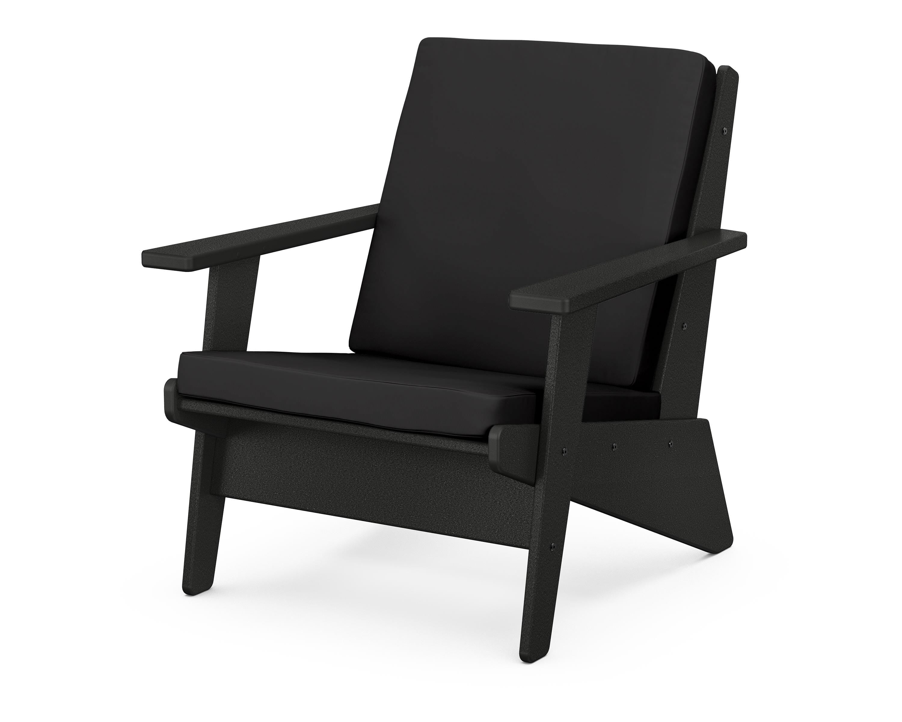 POLYWOOD® Riviera Modern Lounge Chair in Black / Canvas Black