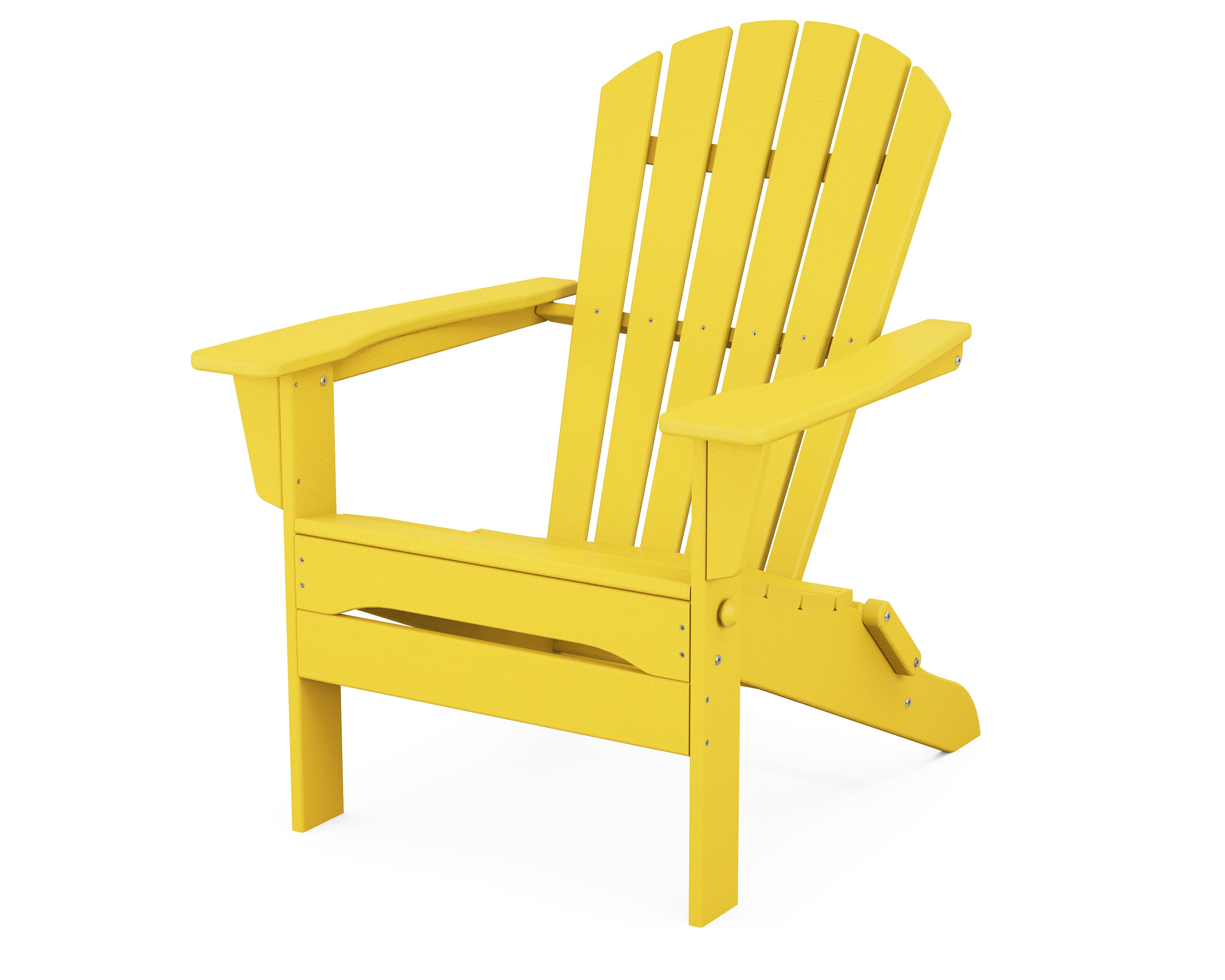 POLYWOOD® South Beach Folding Adirondack Chair in Lemon