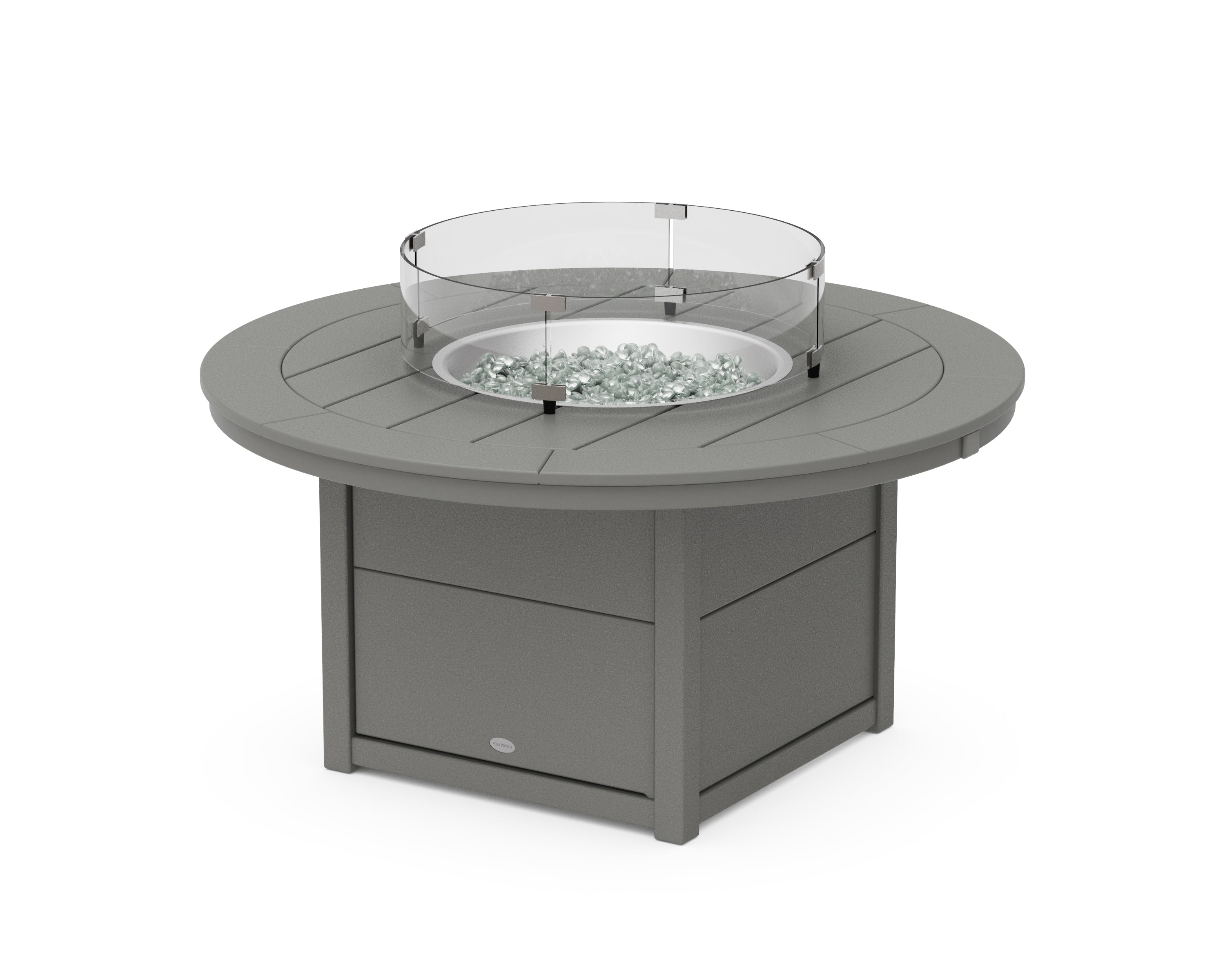 POLYWOOD® Round 48" Fire Pit Table in Slate Grey