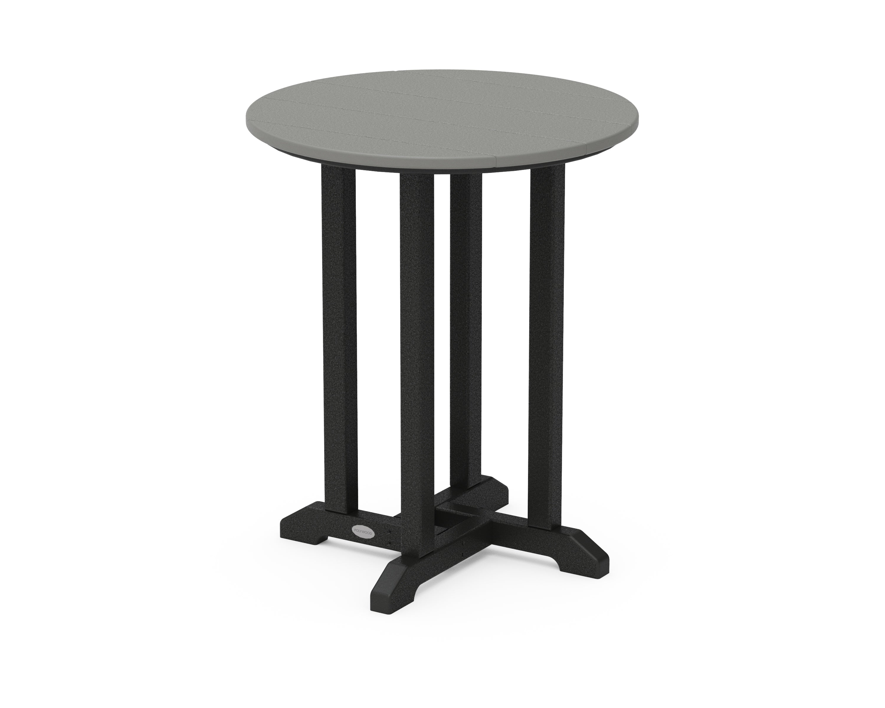 POLYWOOD® Contempo 24" Round Dining Table in Black / Slate Grey