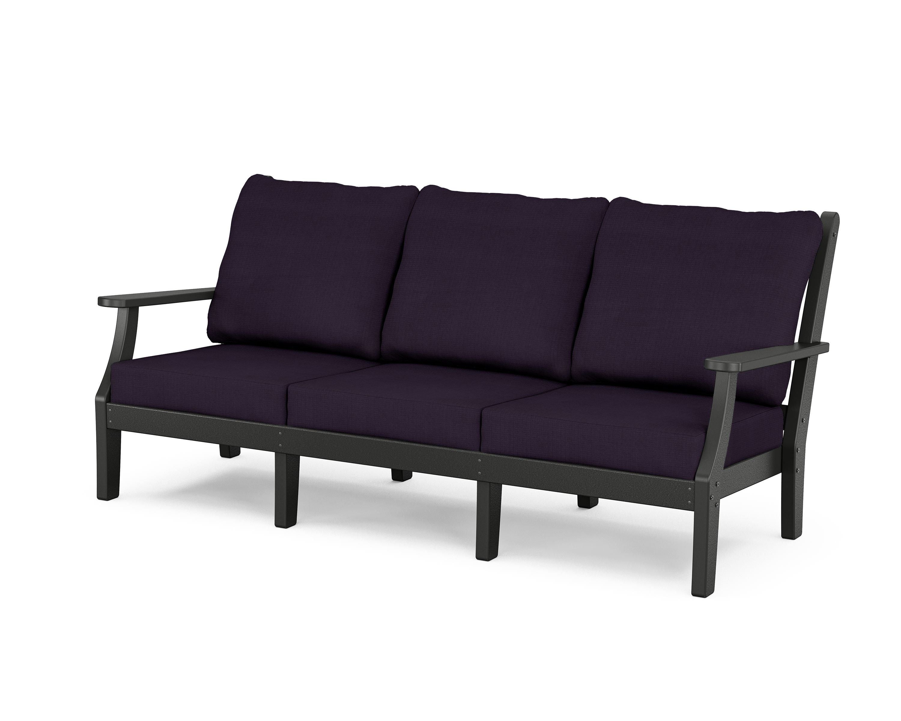 Country Living Wovendale Deep Seating Sofa in Black / Navy Linen