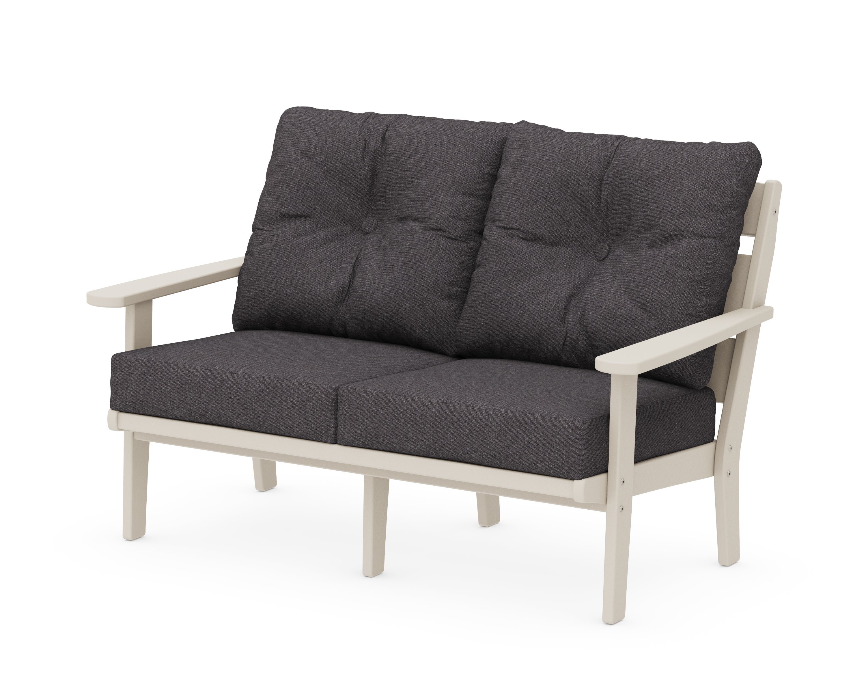 POLYWOOD® Lakeside Deep Seating Loveseat in Sand / Ash Charcoal