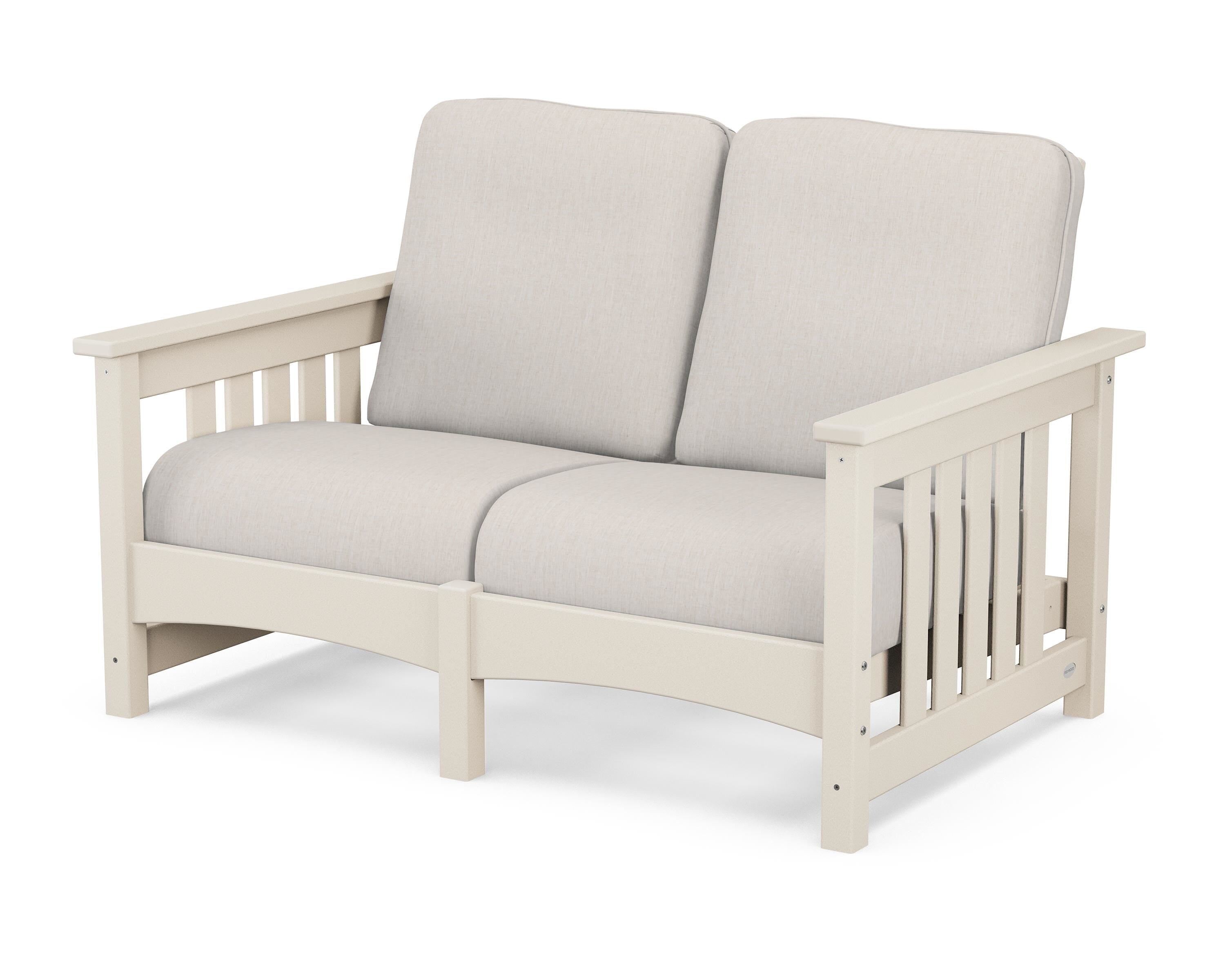 POLYWOOD® Club Mission Loveseat in Sand / Cast Ash