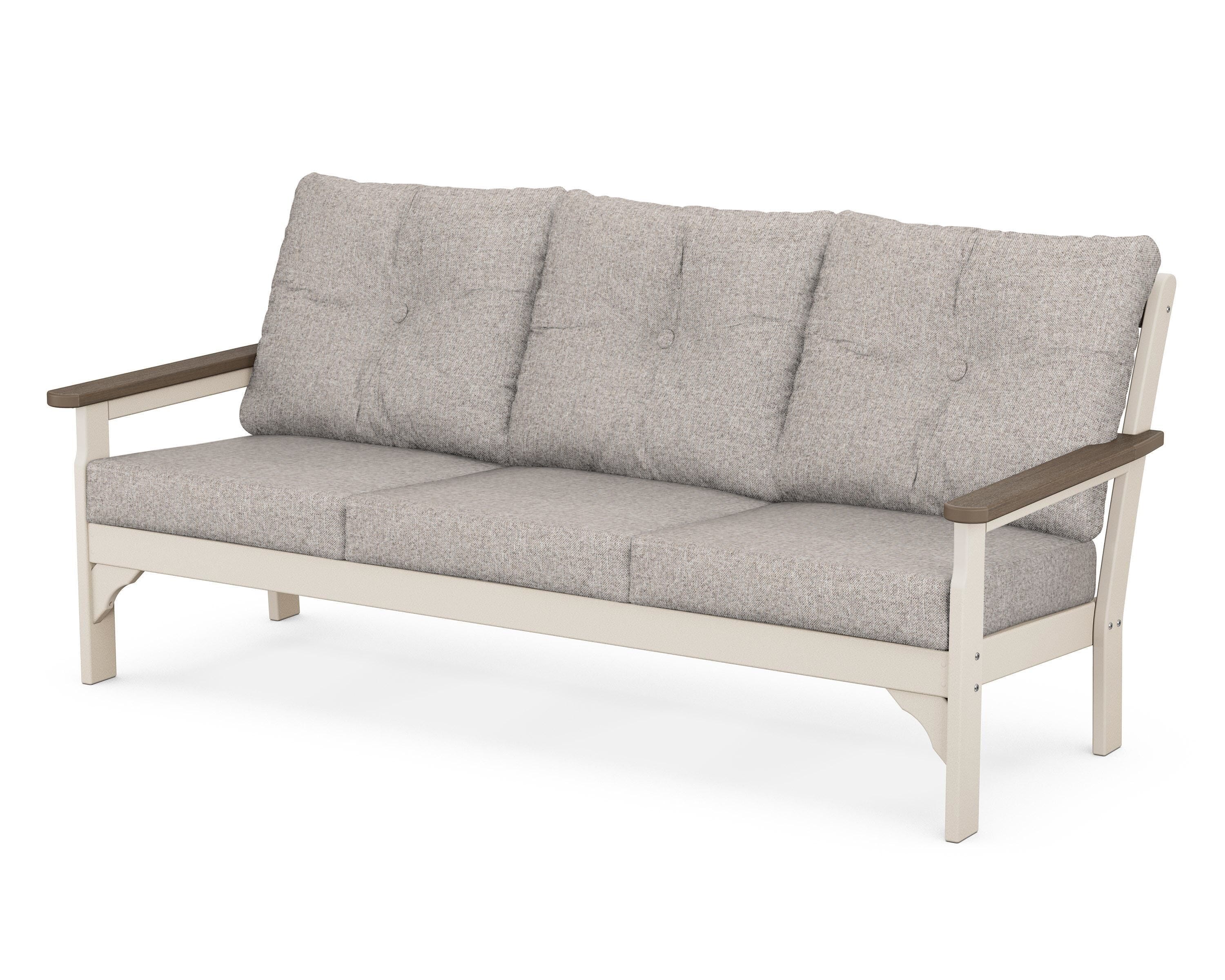 POLYWOOD® Vineyard Deep Seating Sofa in Sand / Kona / Weathered Tweed