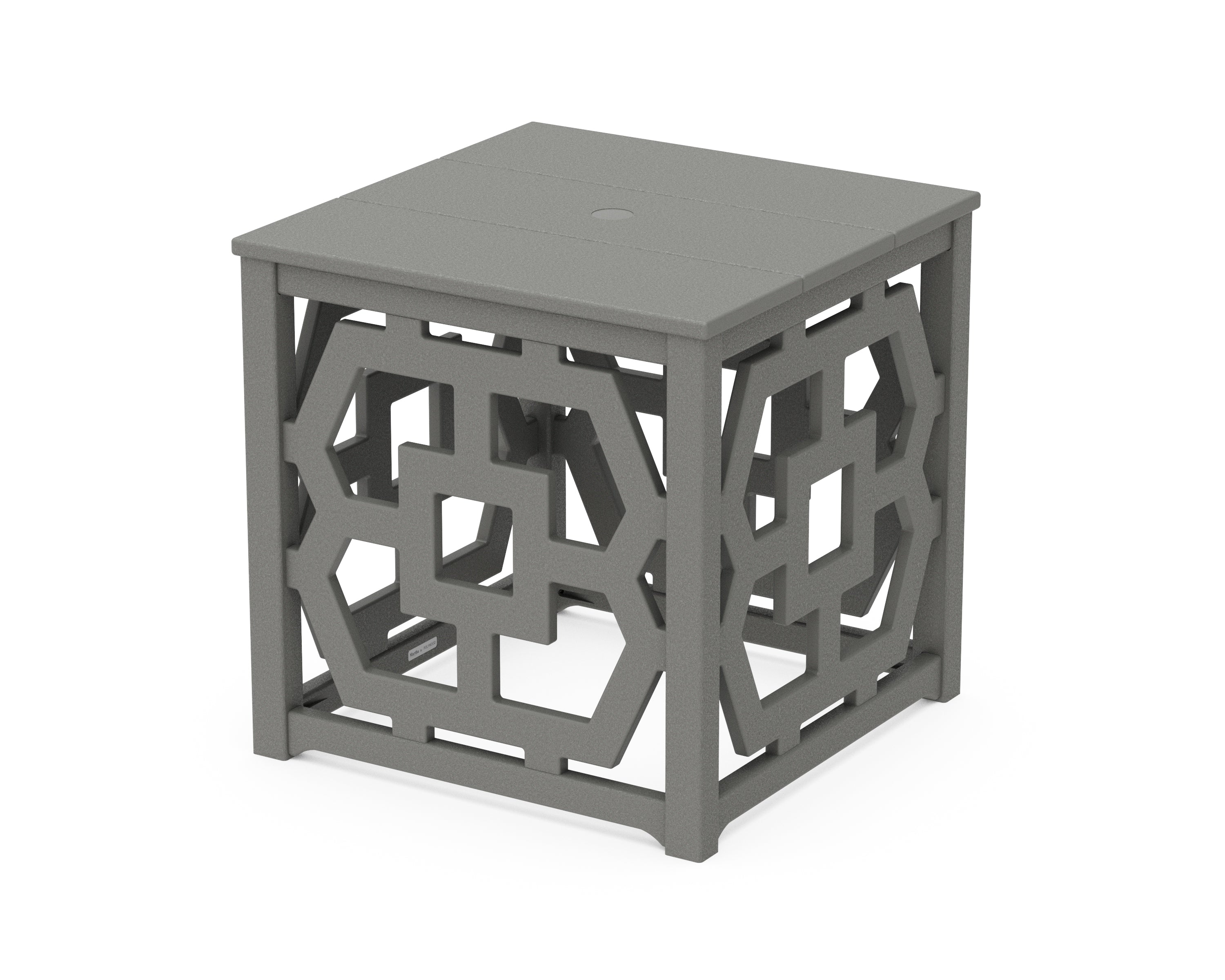 Martha Stewart by POLYWOOD® Chinoiserie Umbrella Stand Accent Table in Slate Grey