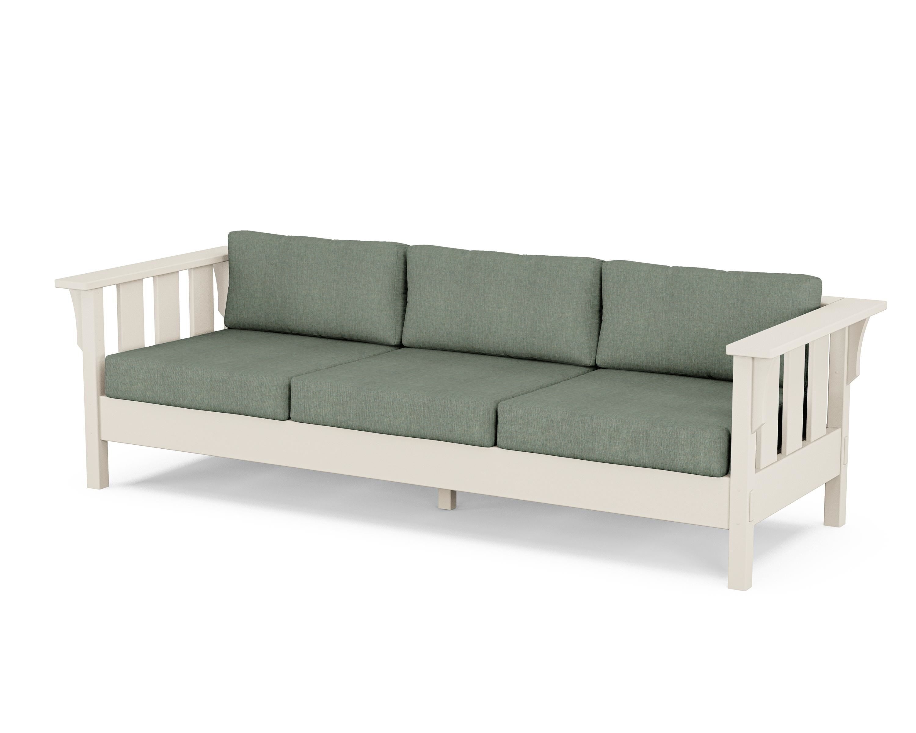 Martha Stewart by POLYWOOD® Acadia Deep Seating Sofa in Sand / Cast Sage