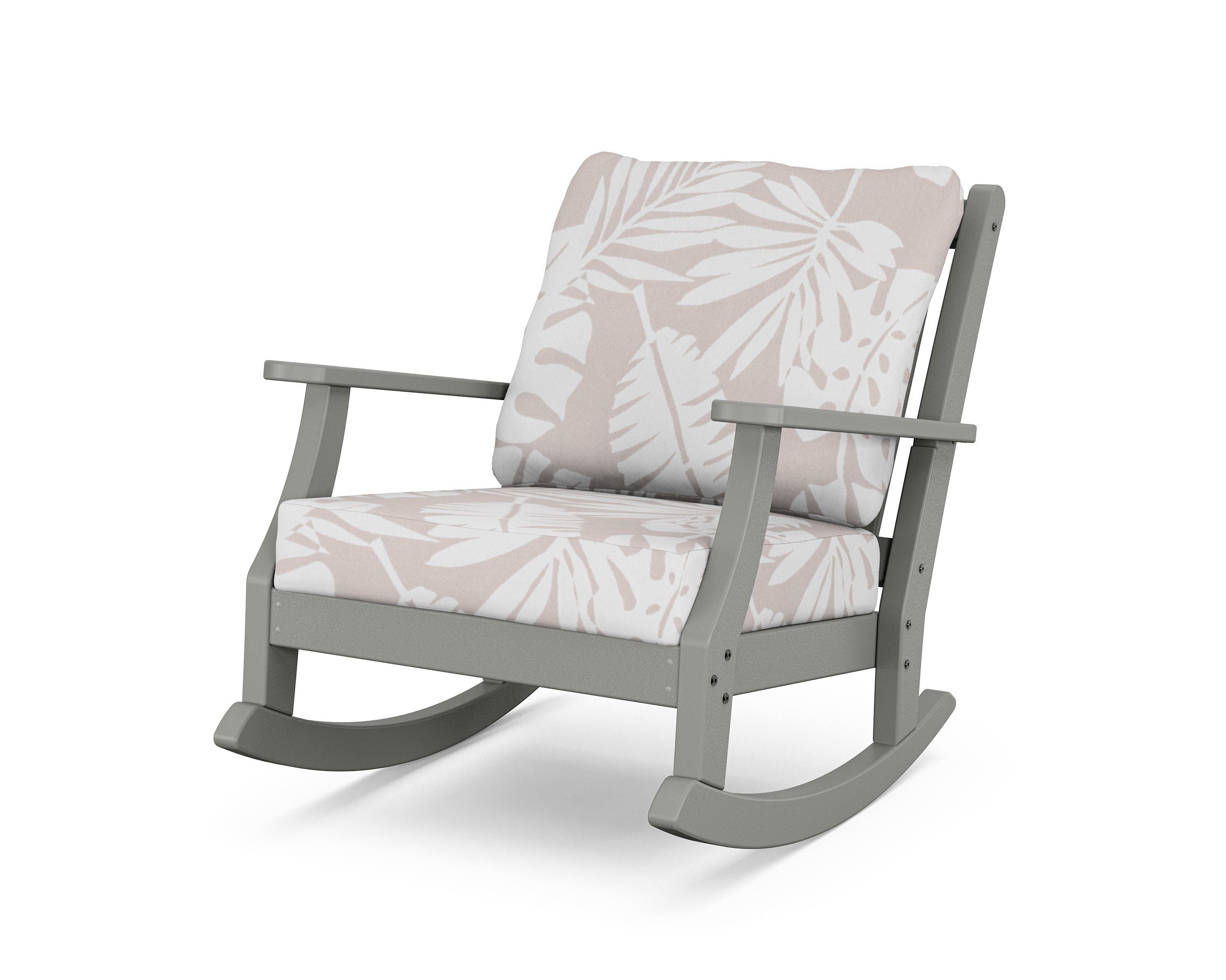 Country Living Wovendale Deep Seating Rocking Chair in Slate Grey / Leaf Dune Burlap