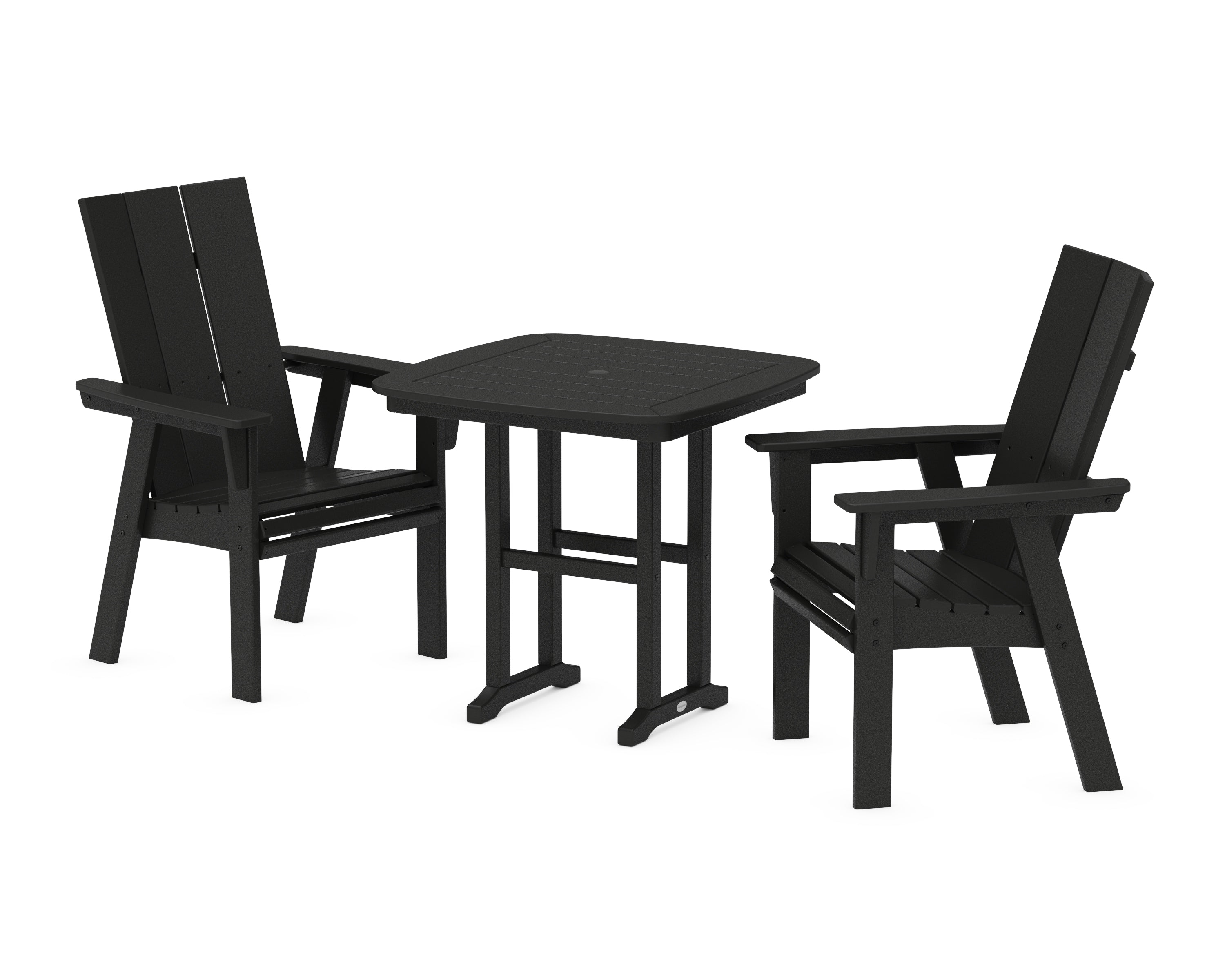 POLYWOOD® Modern Adirondack 3-Piece Dining Set in Black