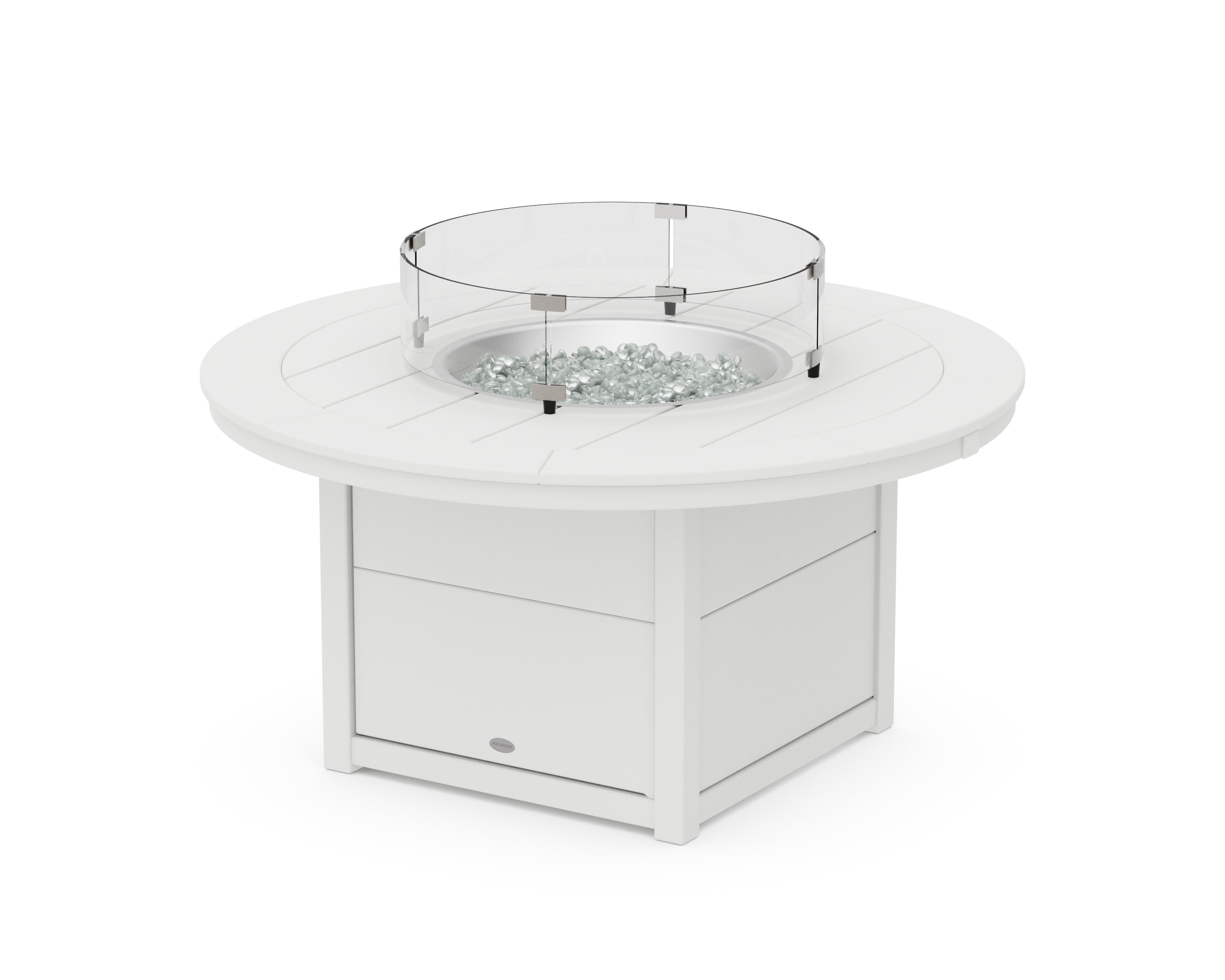 POLYWOOD® Round 48" Fire Pit Table in White