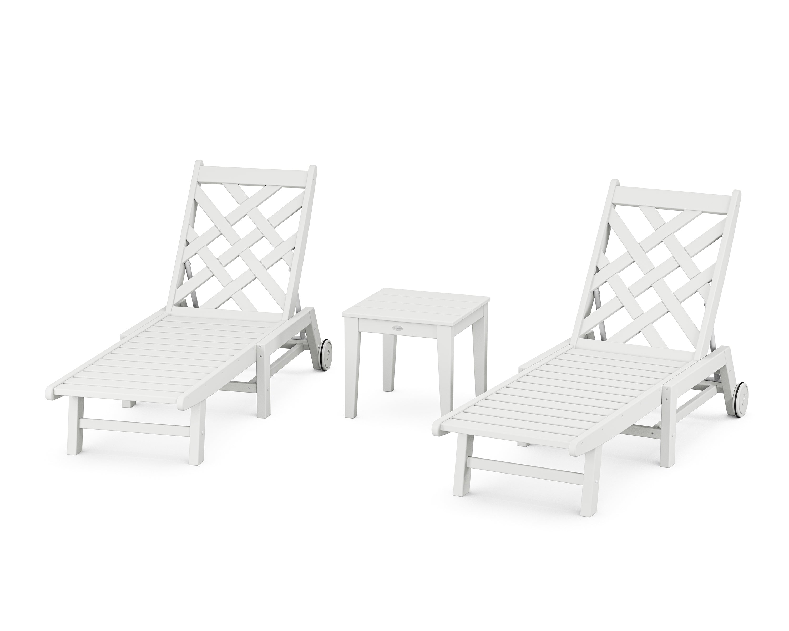 Country Living Wovendale 3-Piece Chaise Set with Wheels in White