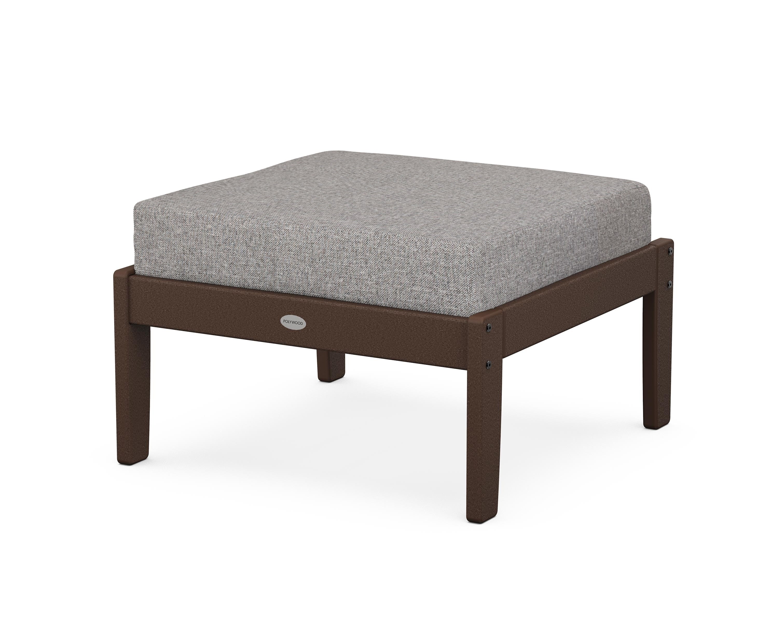POLYWOOD® Braxton Deep Seating Ottoman in Mahogany / Grey Mist