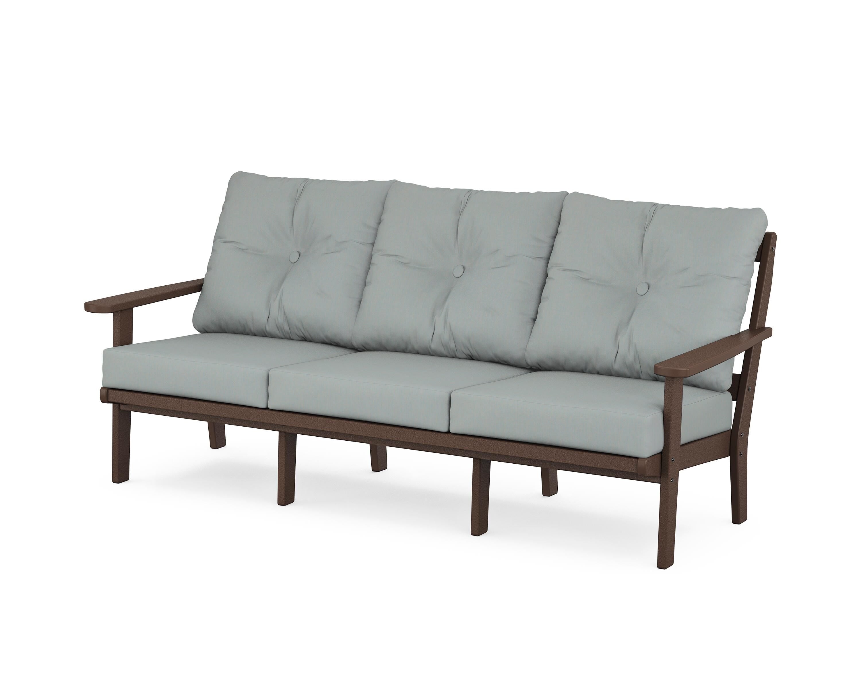 POLYWOOD® Mission Deep Seating Sofa in Mahogany / Spa