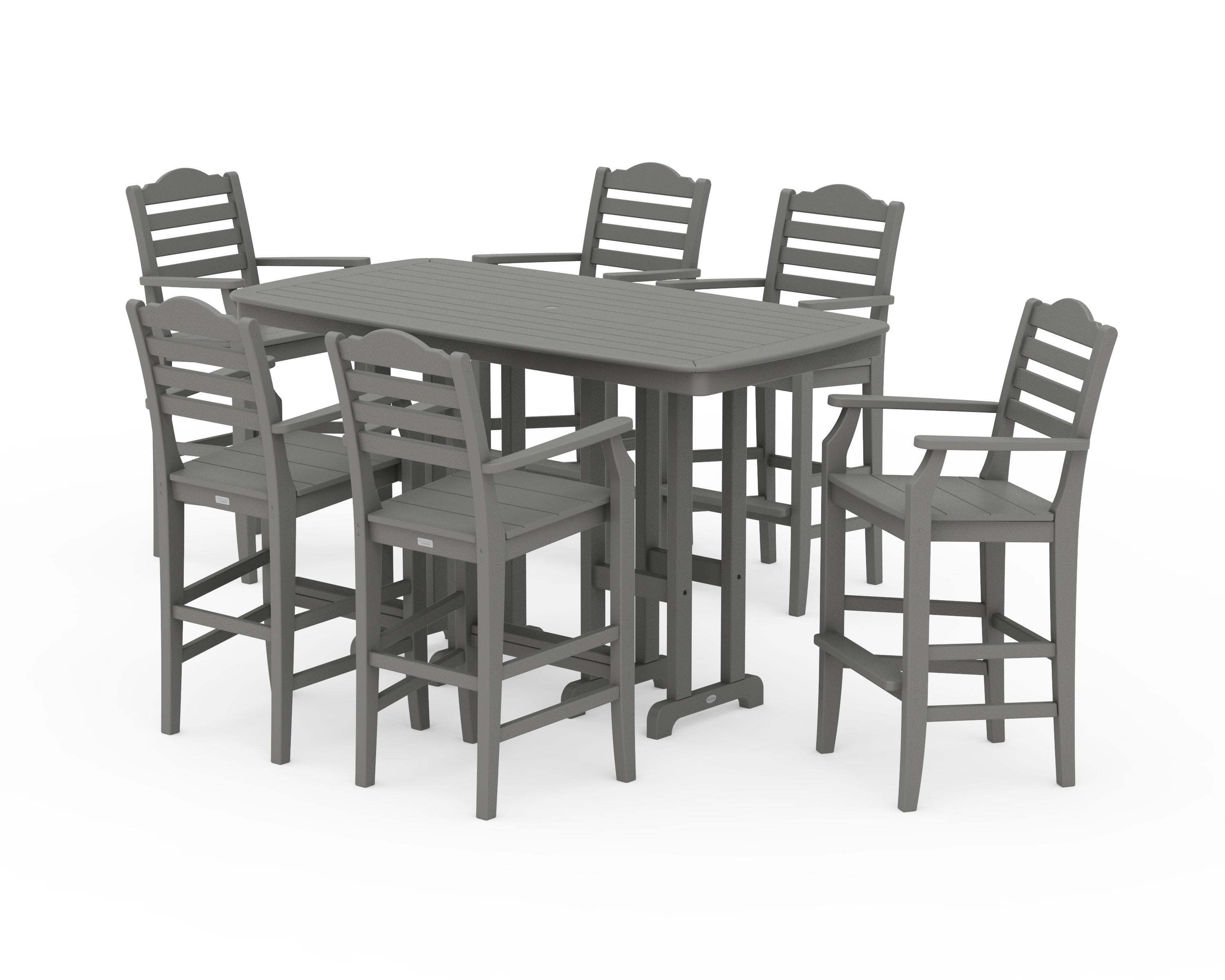 Draper James™ by POLYWOOD® Savannah Arm Chair 7-Piece Bar Set in Slate Grey