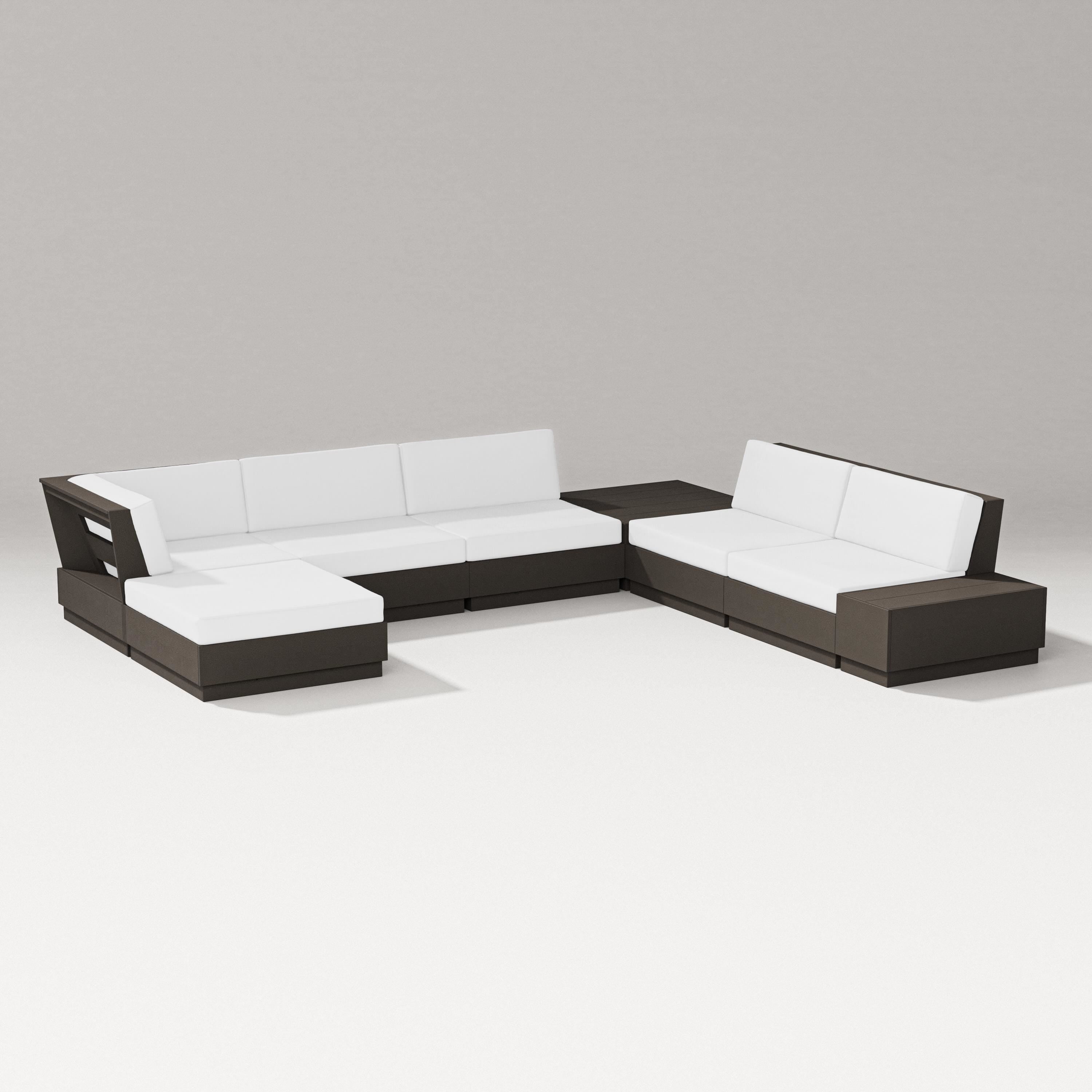 PW Designer Series Elevate 8-Piece Corner Sectional in Vintage Coffee / Natural