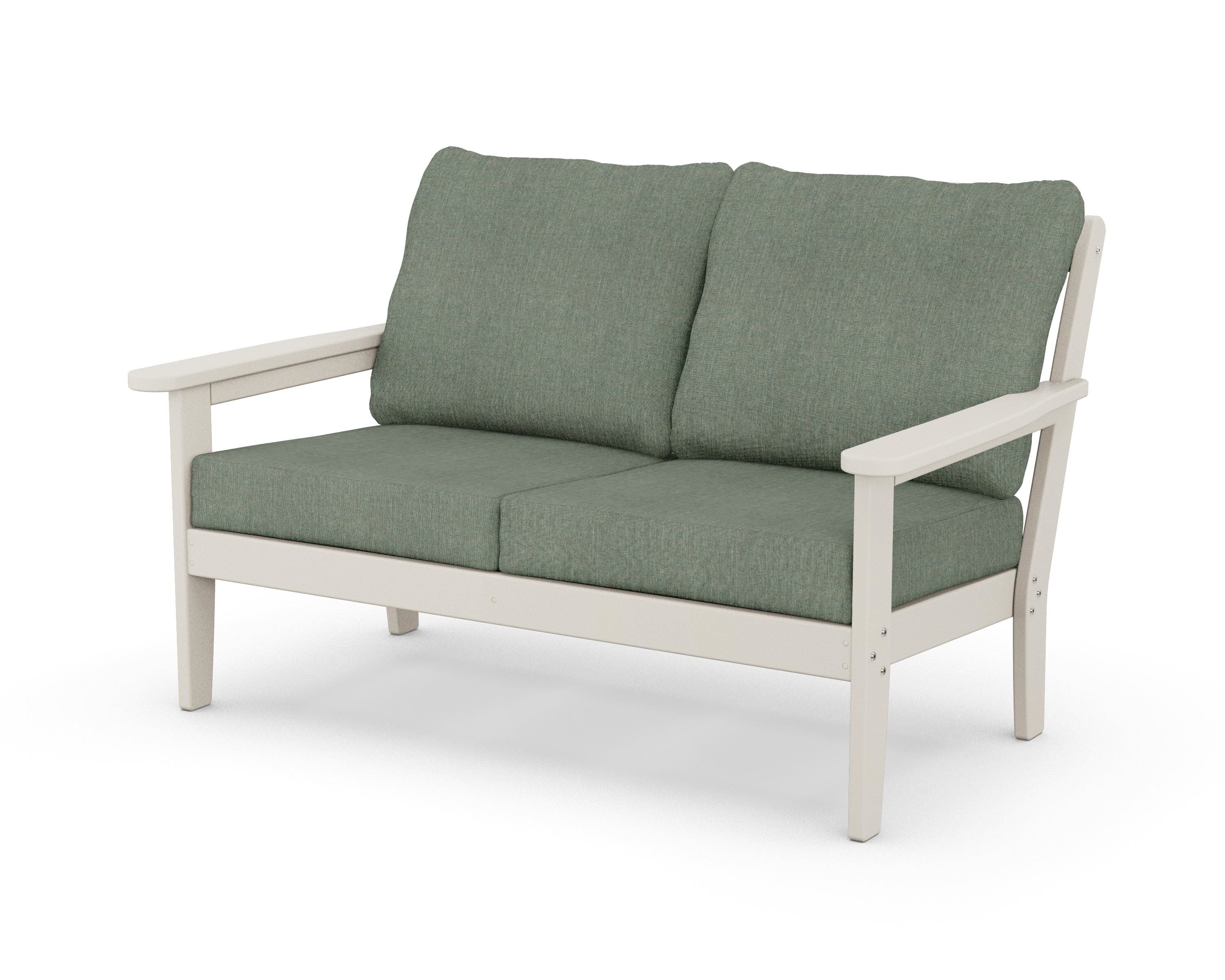Country Living Cottage Deep Seating Loveseat in Sand / Cast Sage