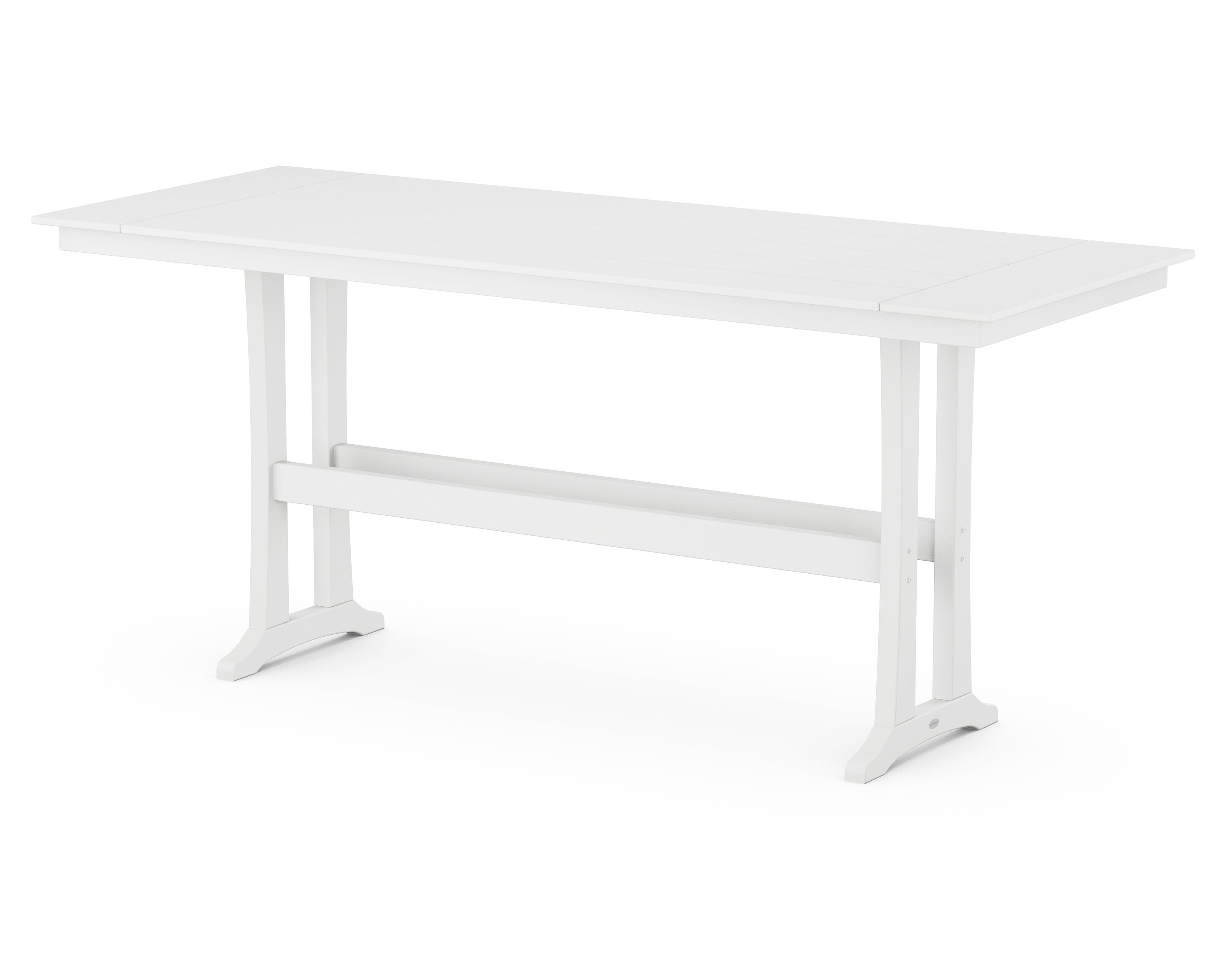 POLYWOOD® Farmhouse Trestle 38" x 96" Bar Table in White