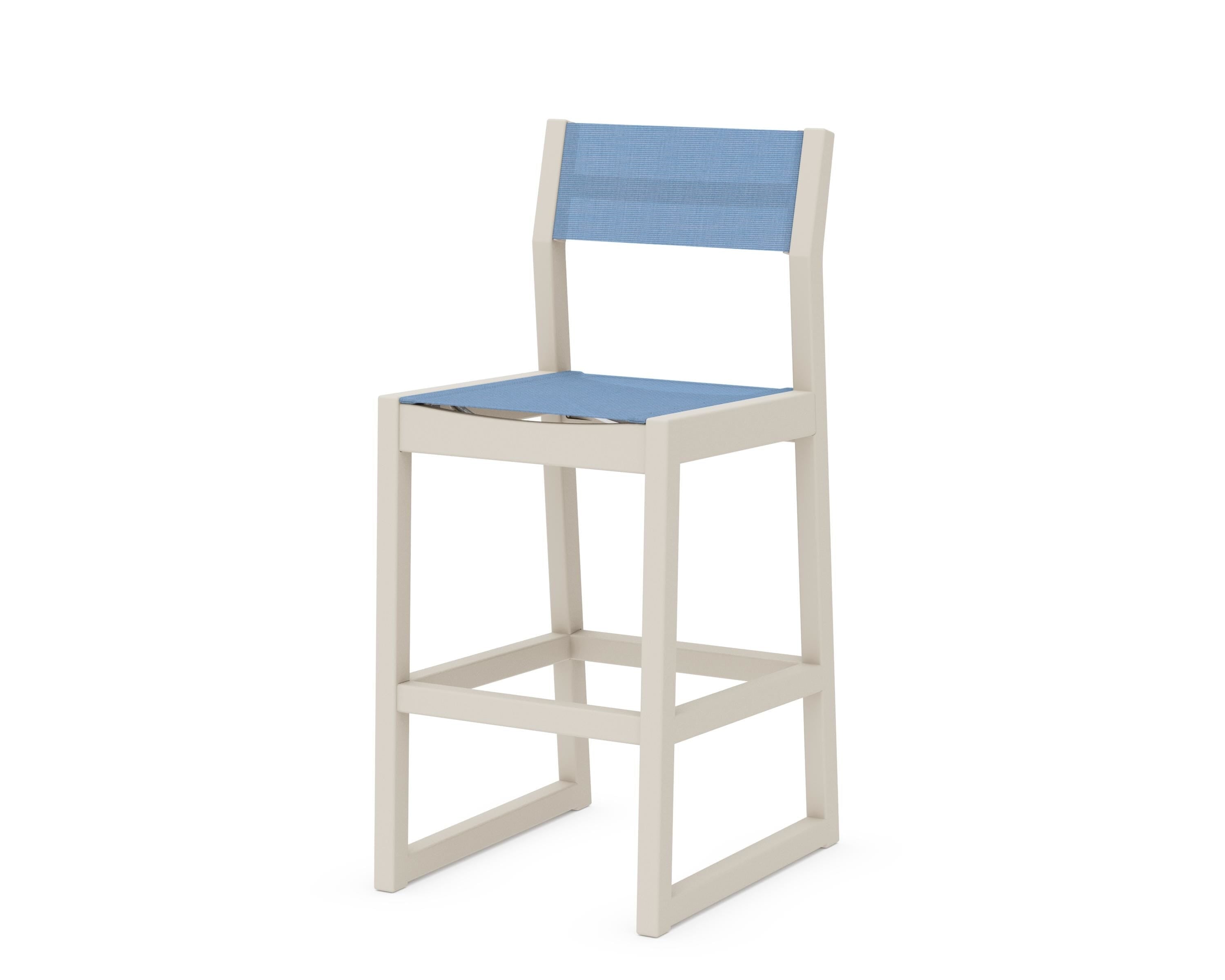 POLYWOOD® EDGE Sling Bar Side Chair in Sand / Poolside Sling