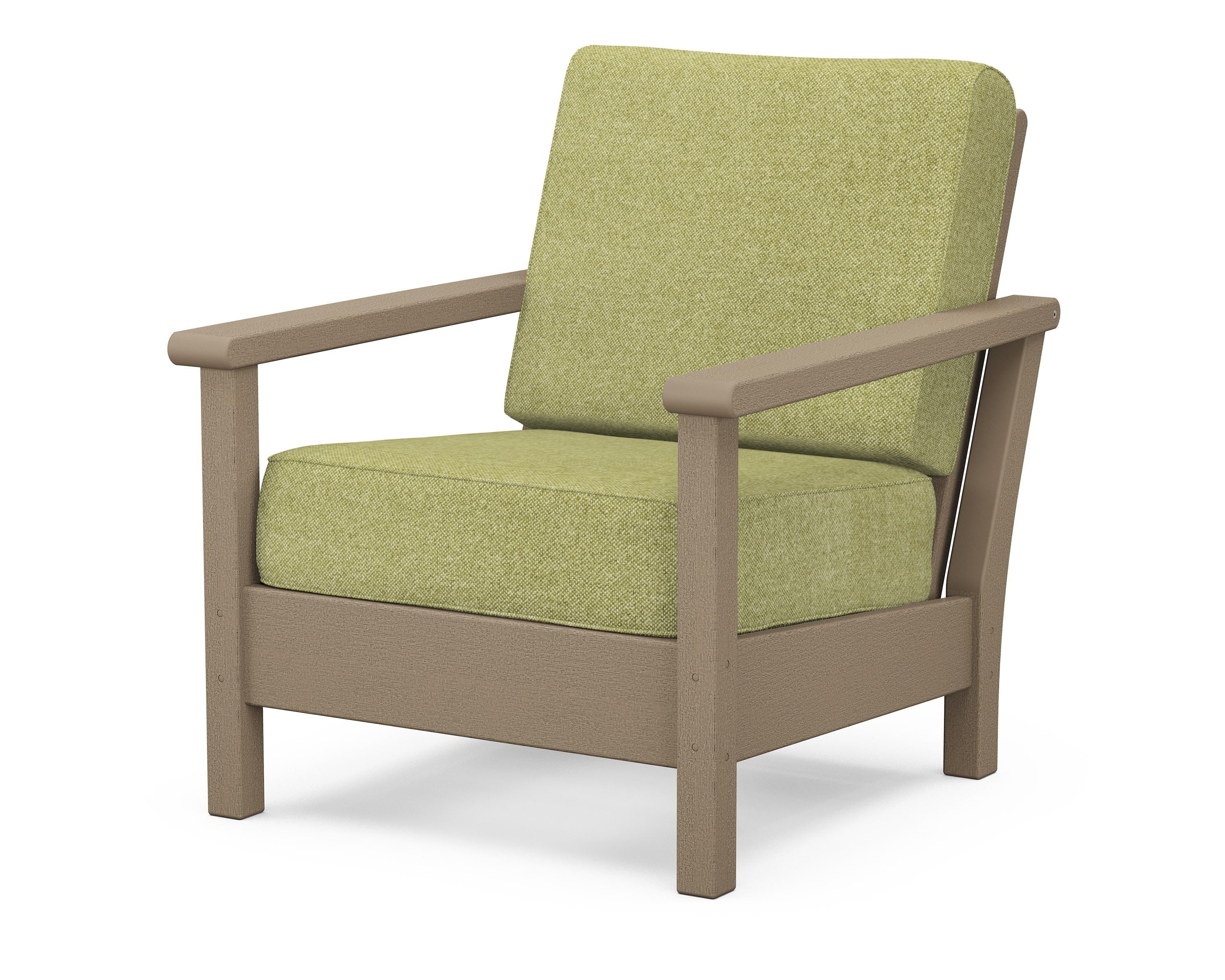 POLYWOOD® Harbour Deep Seating Chair in Vintage Sahara / Chartreuse Boucle
