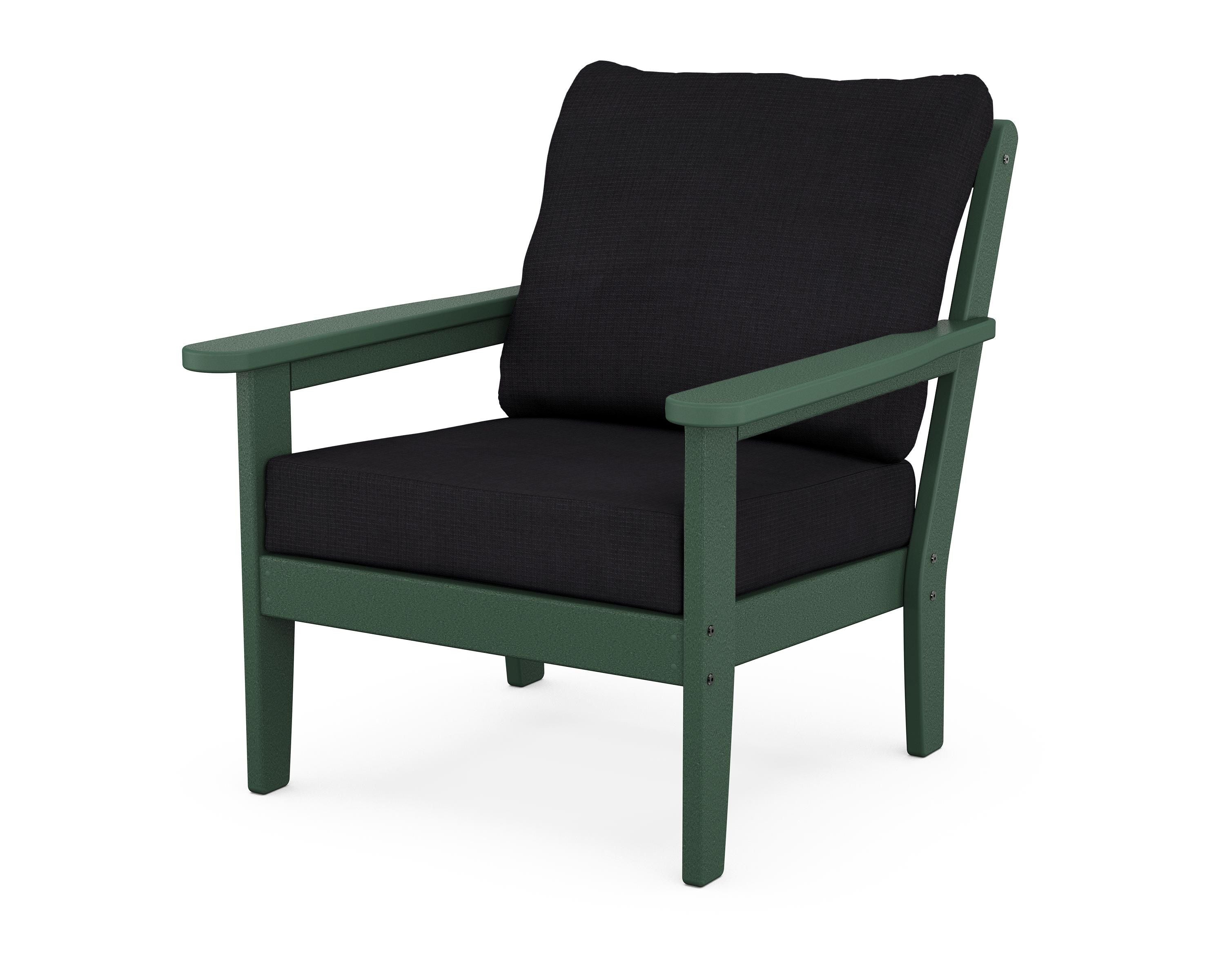 Country Living Cottage Deep Seating Chair in Green / Midnight Linen