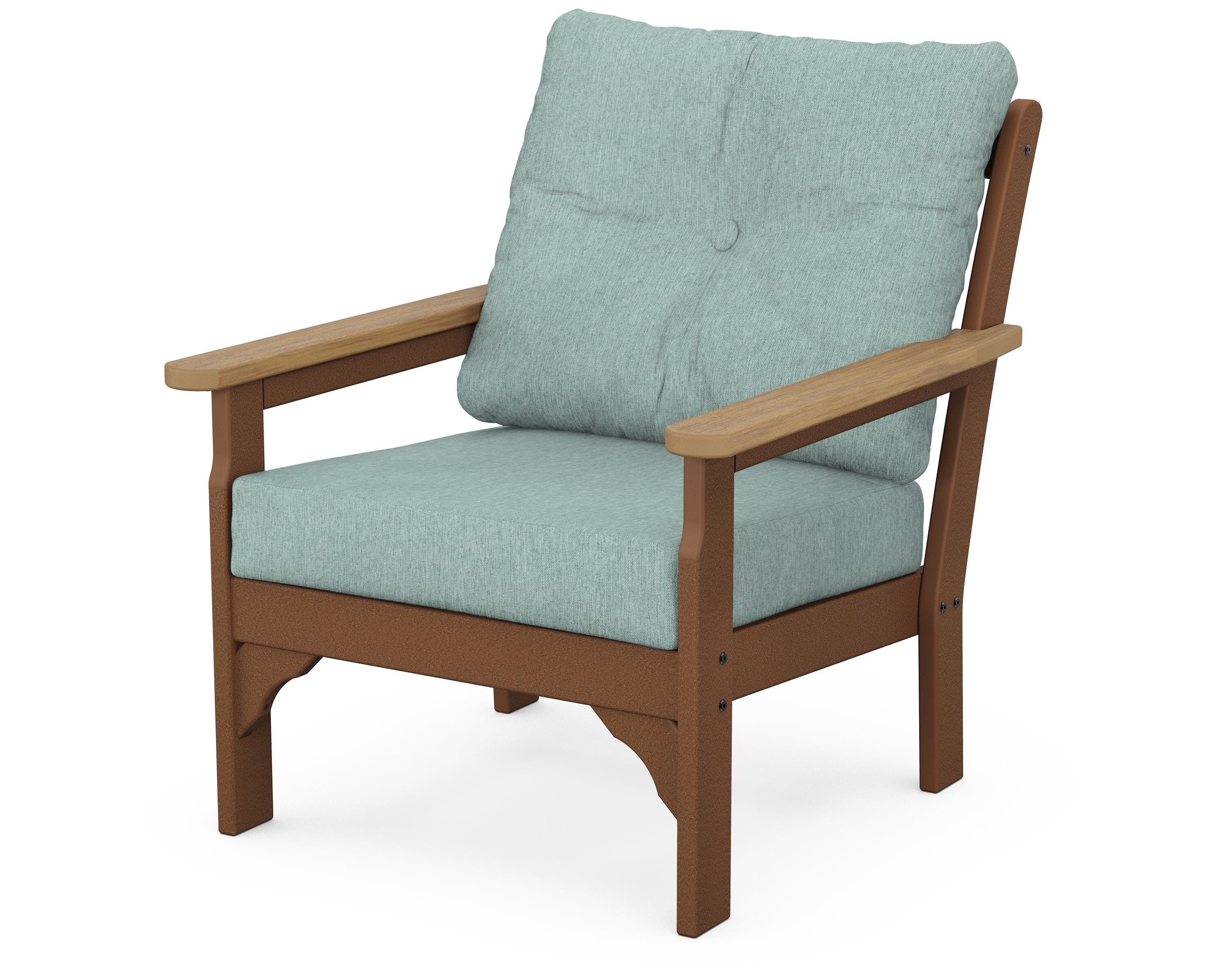 POLYWOOD® Vineyard Deep Seating Chair in Teak / Natural / Glacier Spa