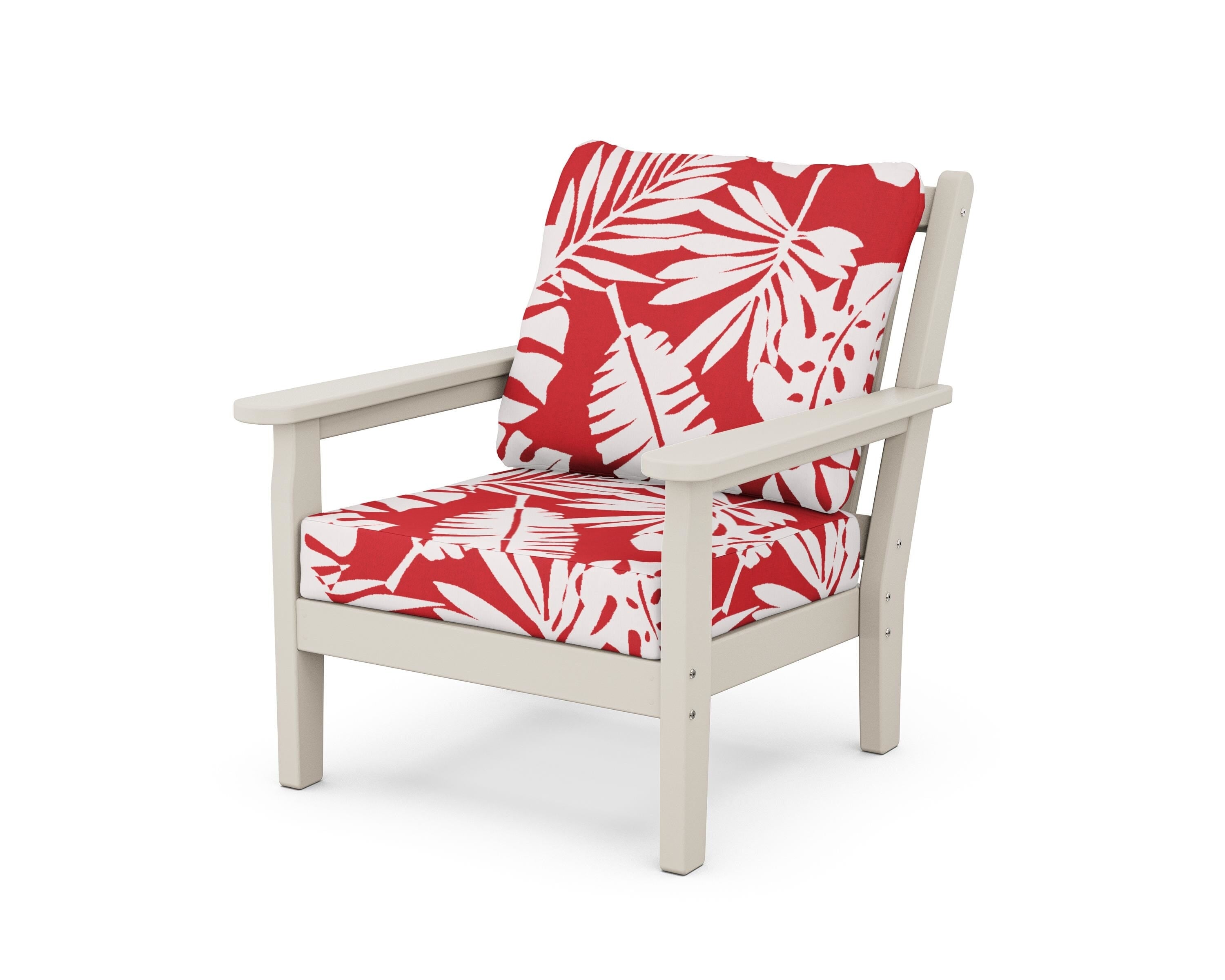 POLYWOOD® Chippendale Deep Seating Chair in Sand / Leaf Crimson