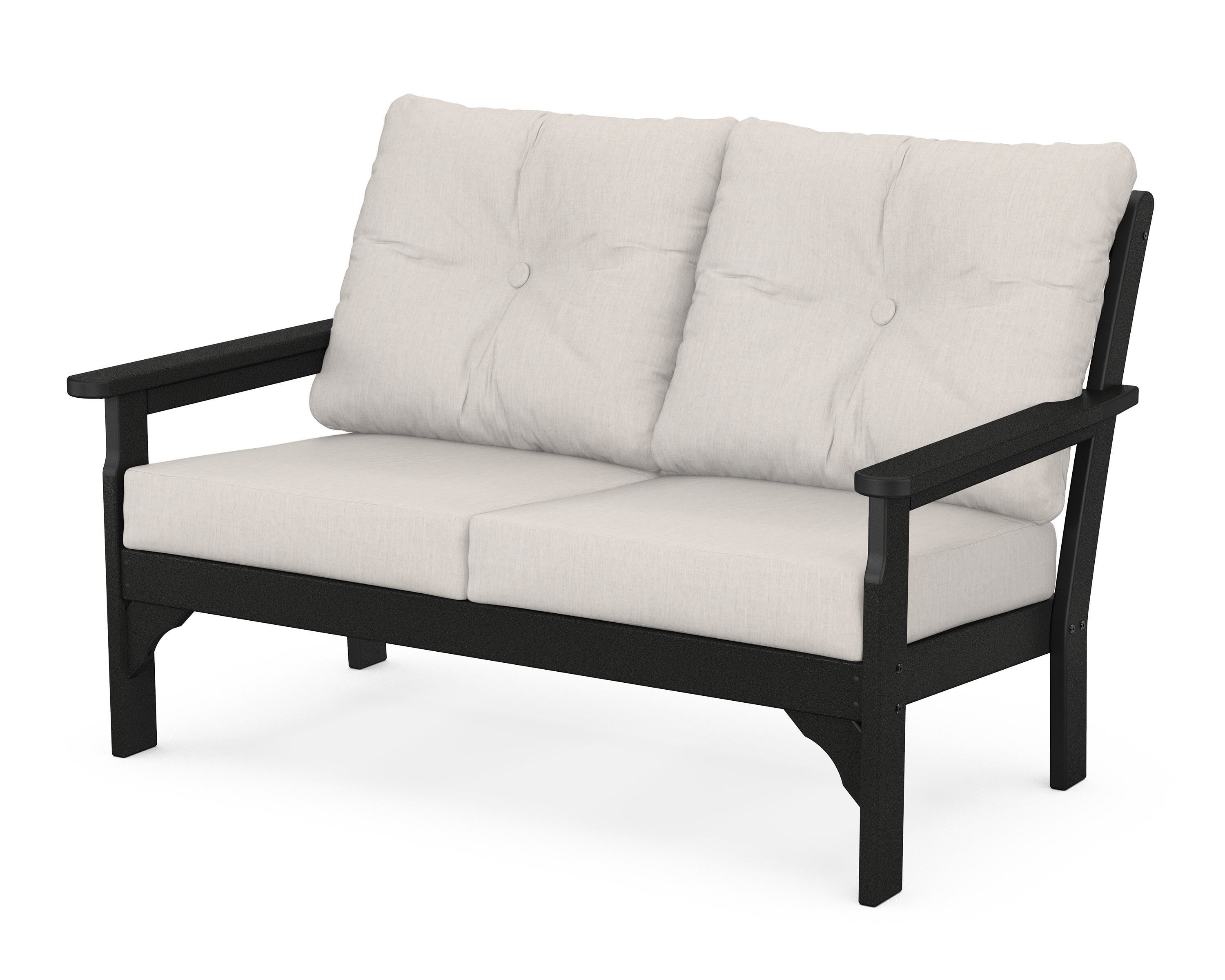 POLYWOOD® Vineyard Deep Seating Loveseat in Black / Cast Ash