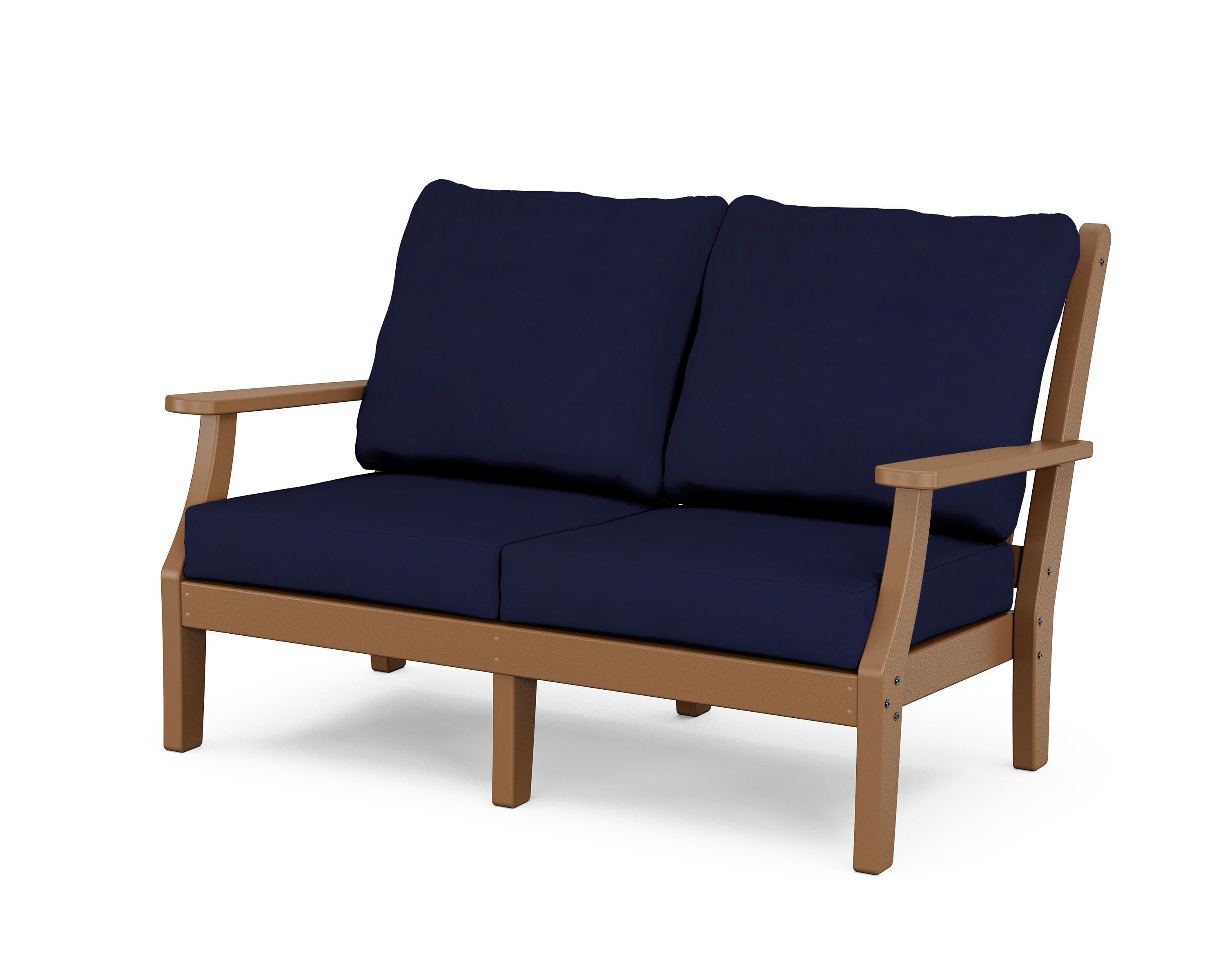 Country Living Wovendale Deep Seating Loveseat in Teak / Navy