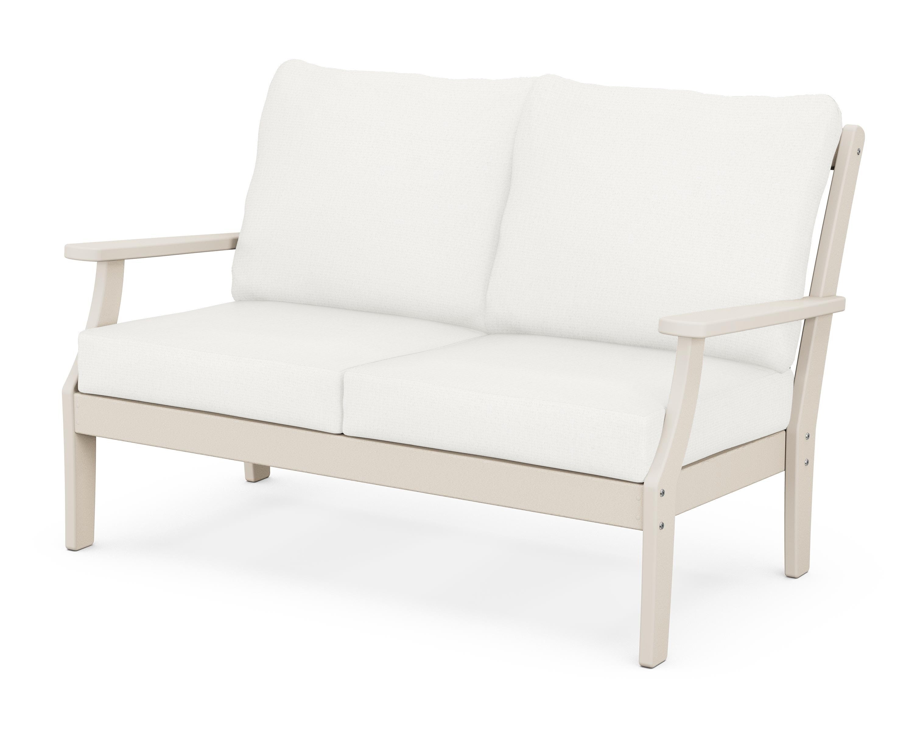 POLYWOOD® Braxton Deep Seating Loveseat in Sand / Natural Linen