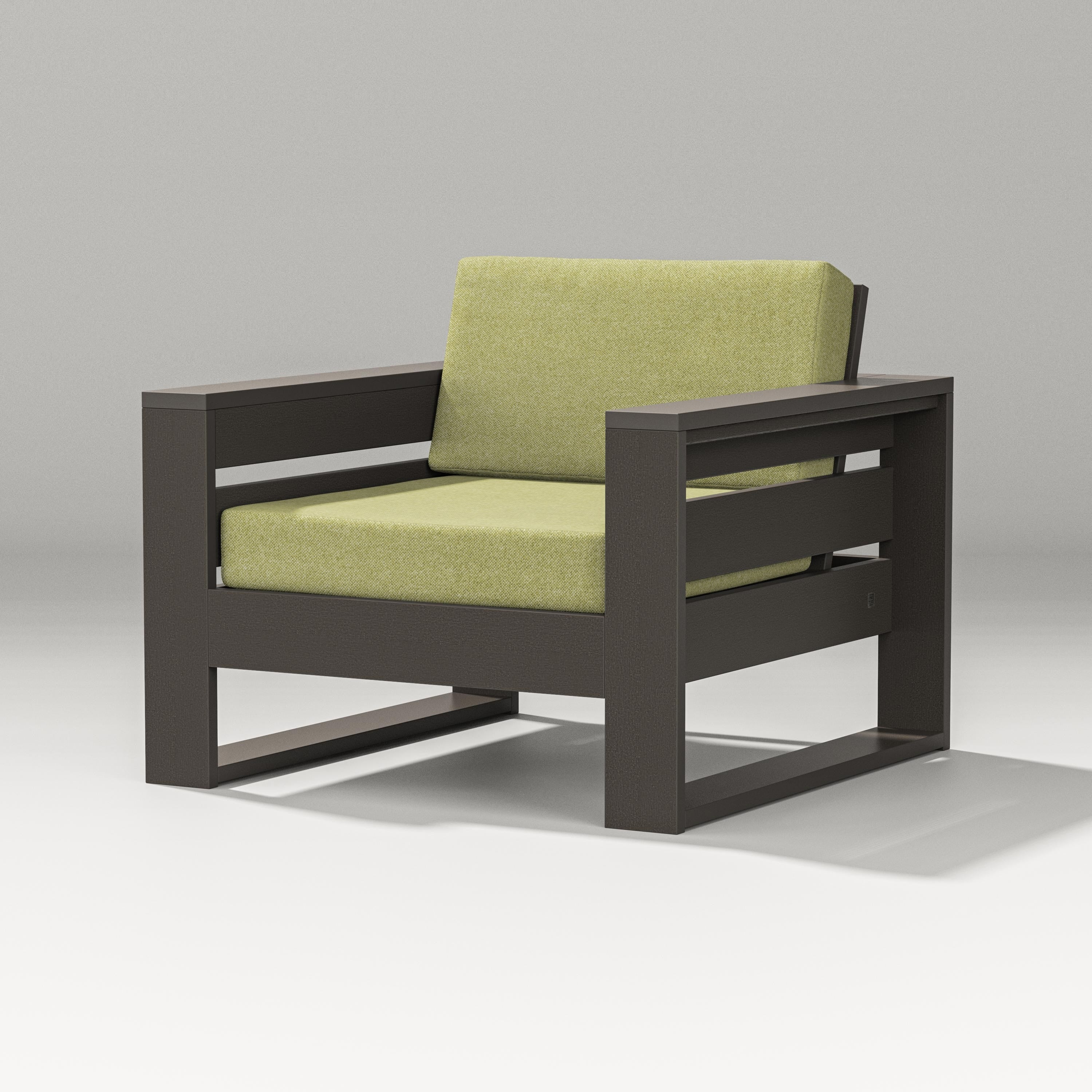 PW Designer Series Latitude Lounge Chair in Vintage Coffee / Chartreuse Boucle