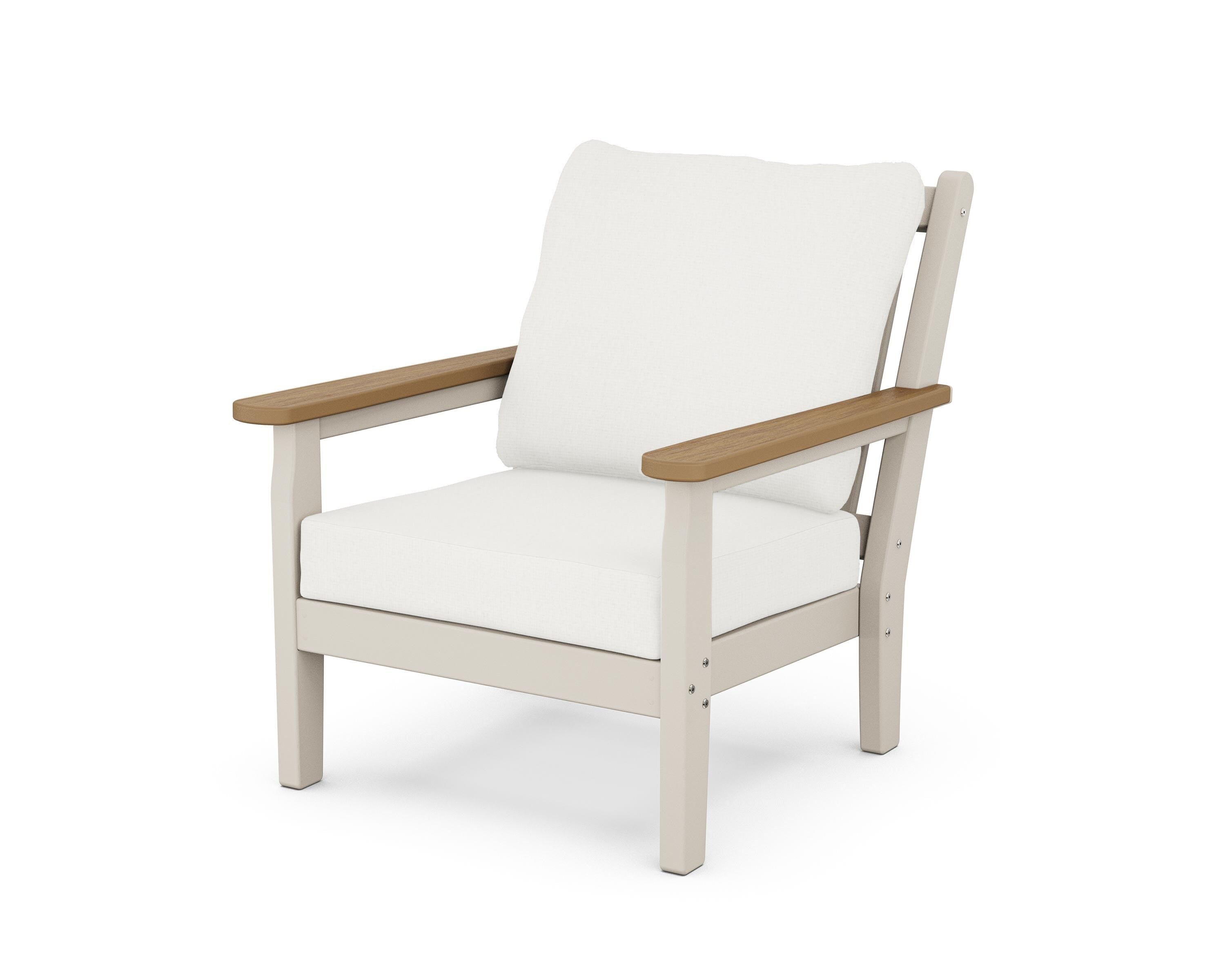 POLYWOOD® Chippendale Deep Seating Chair in Sand / Natural / Natural Linen