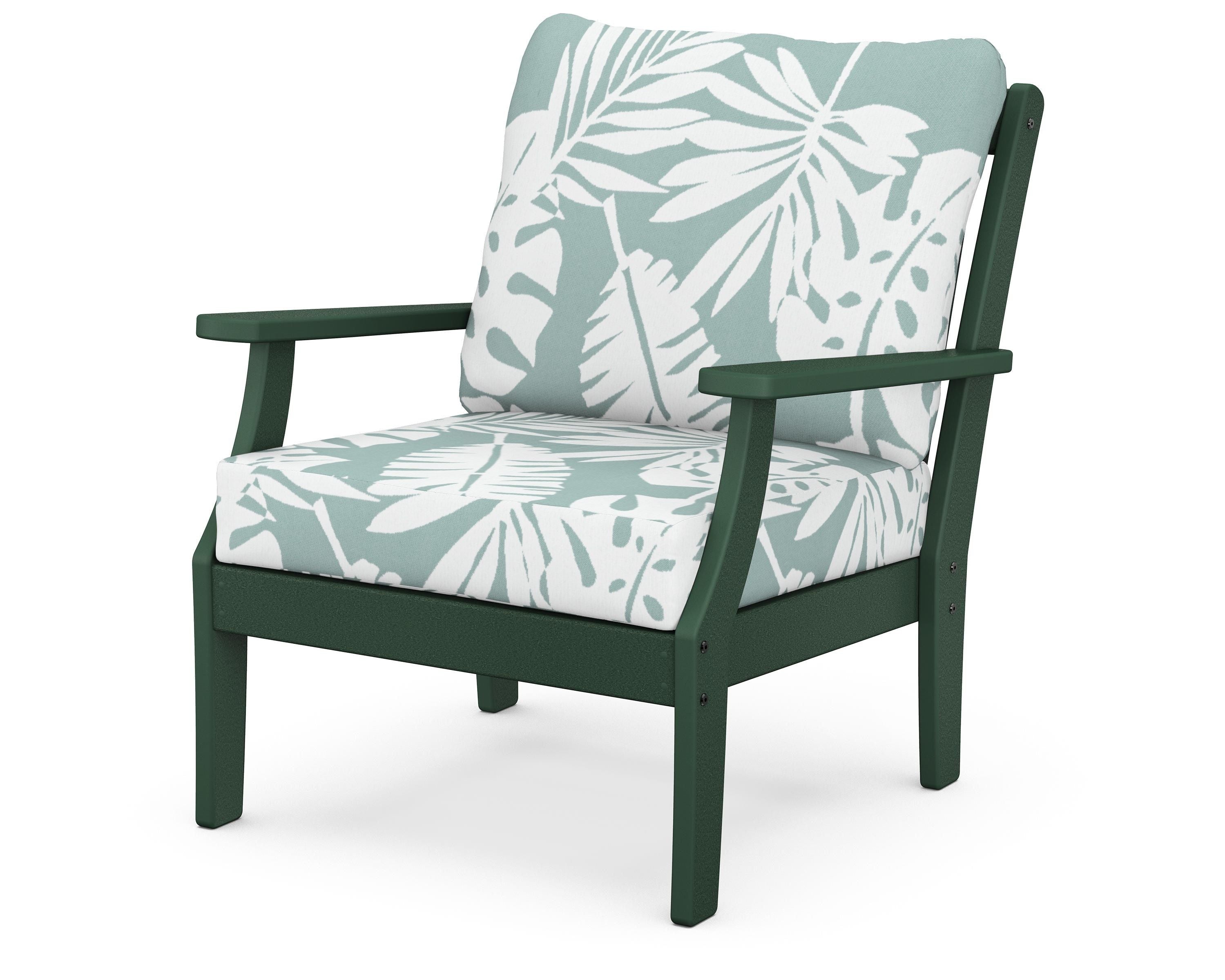 POLYWOOD® Braxton Deep Seating Chair in Green / Leaf Glacier Spa