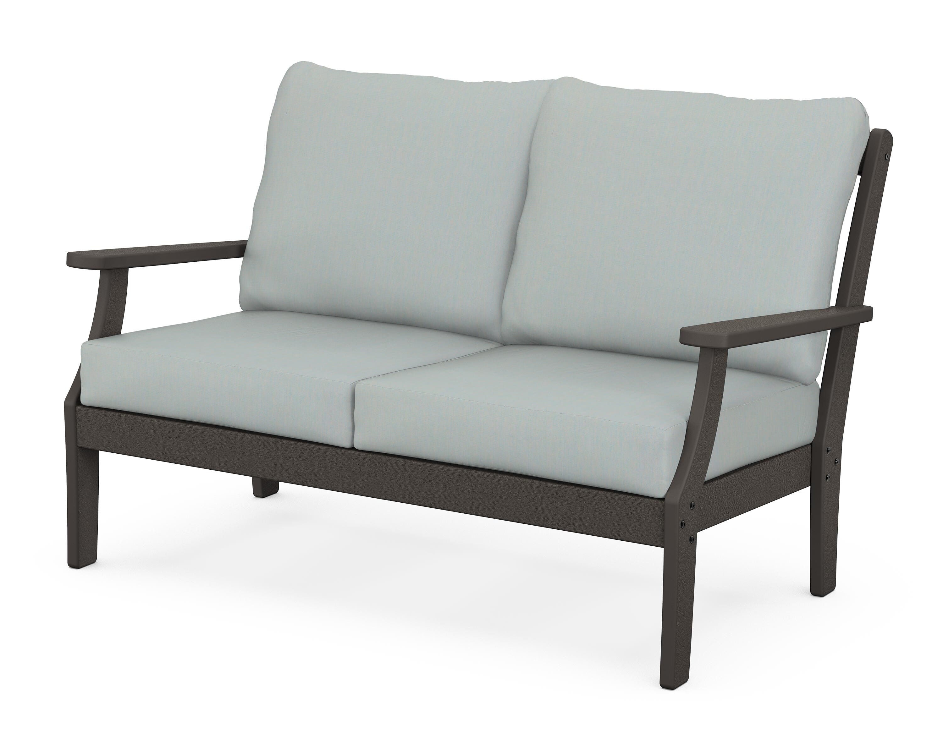 POLYWOOD® Braxton Deep Seating Loveseat in Vintage Coffee / Spa