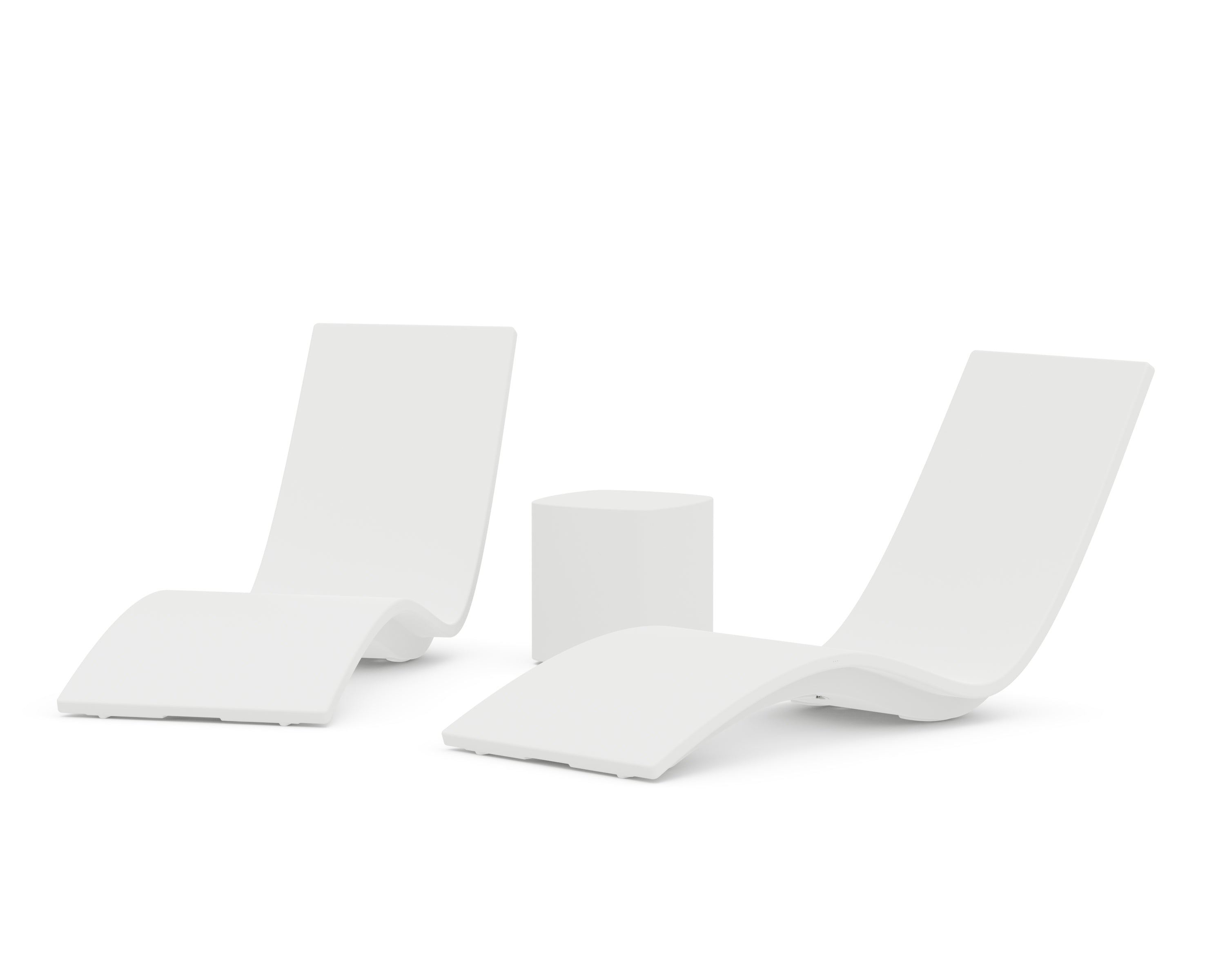 POLYWOOD® Laguna 3-Piece In-Pool Chaise Lounge Set in White
