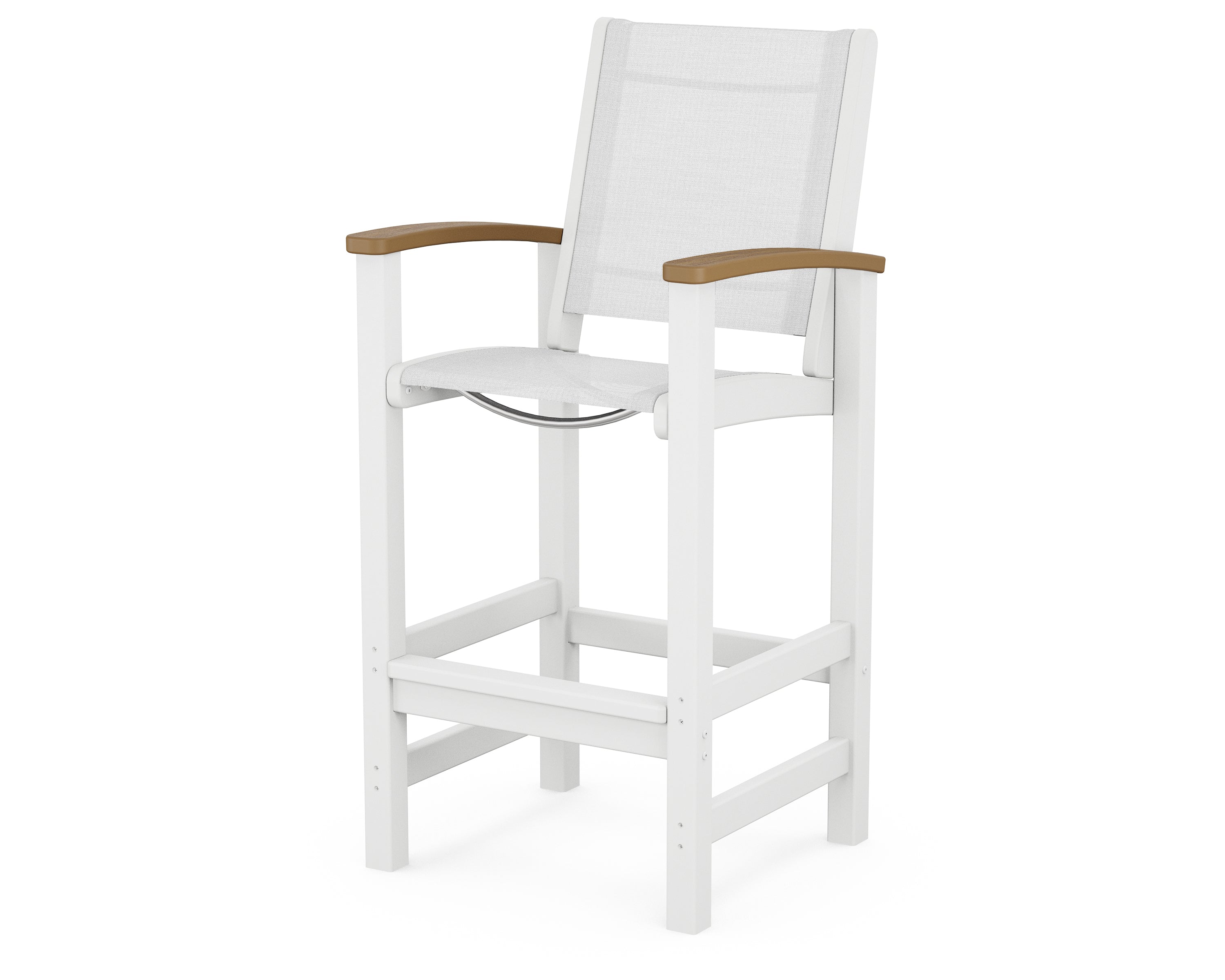 POLYWOOD® Coastal Bar Chair in White / Natural / White Sling