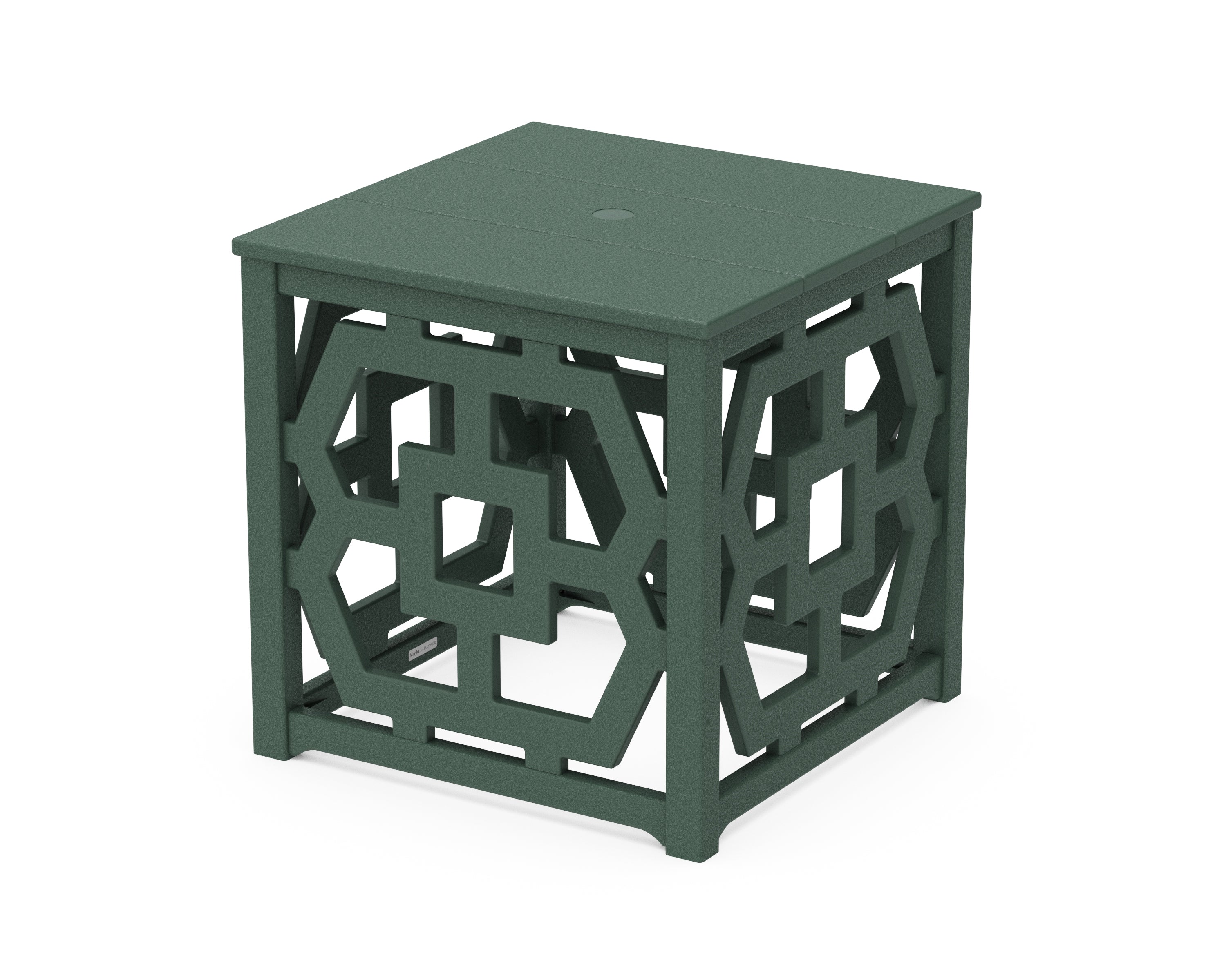 Martha Stewart by POLYWOOD® Chinoiserie Umbrella Stand Accent Table in Green