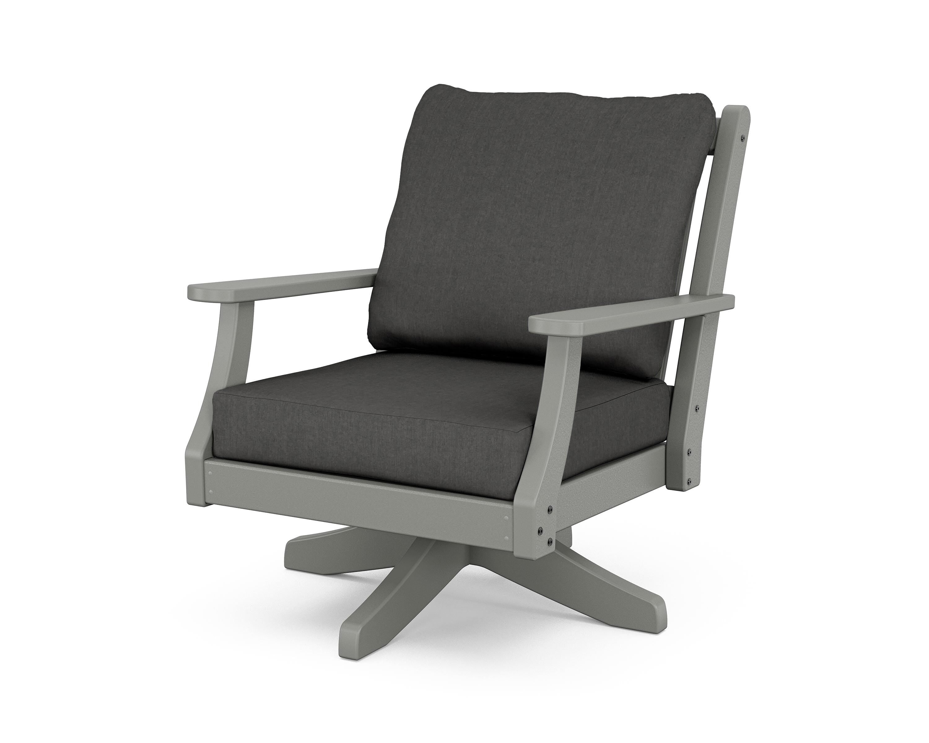 Country Living Wovendale Deep Seating Swivel Chair in Slate Grey / Spectrum Carbon