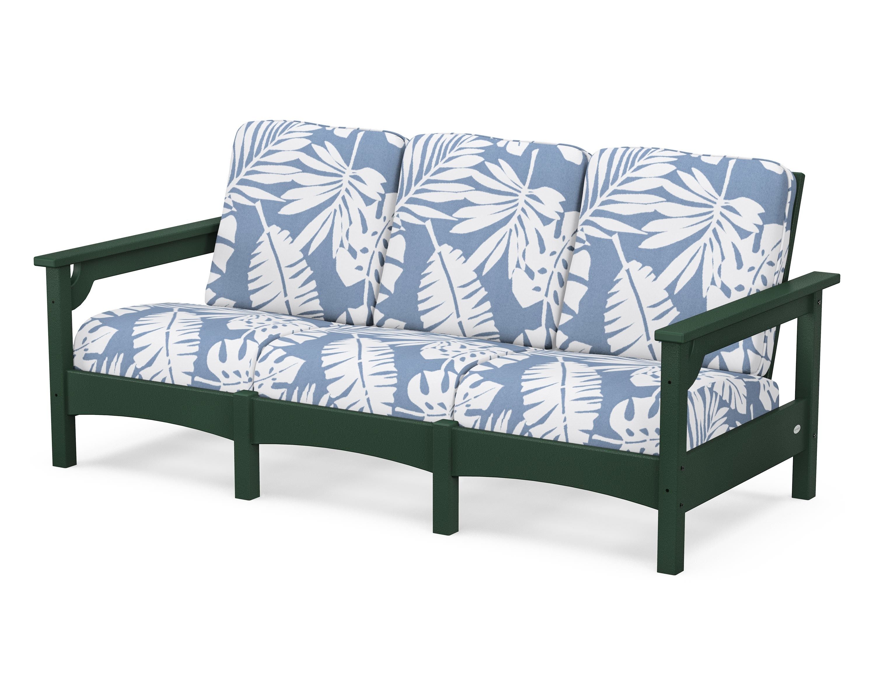 POLYWOOD® Club Sofa in Green / Leaf Sky Blue