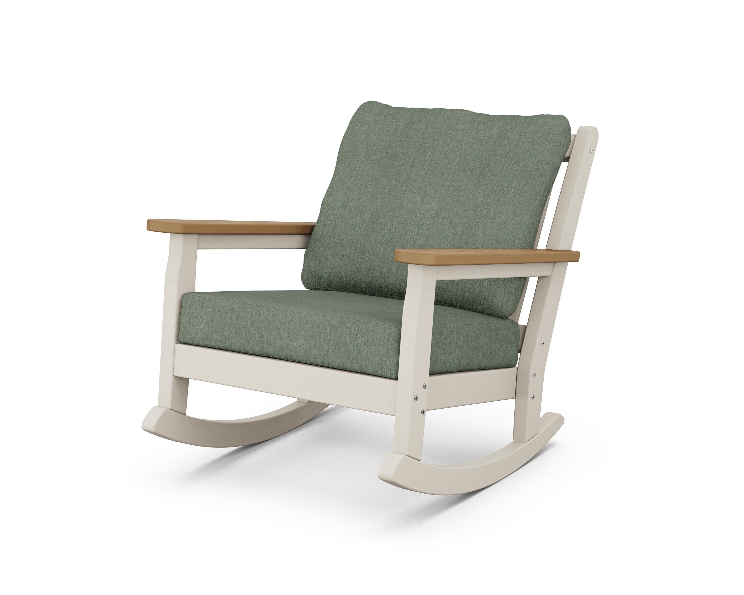 POLYWOOD® Chippendale Deep Seating Rocking Chair in Sand / Natural / Cast Sage