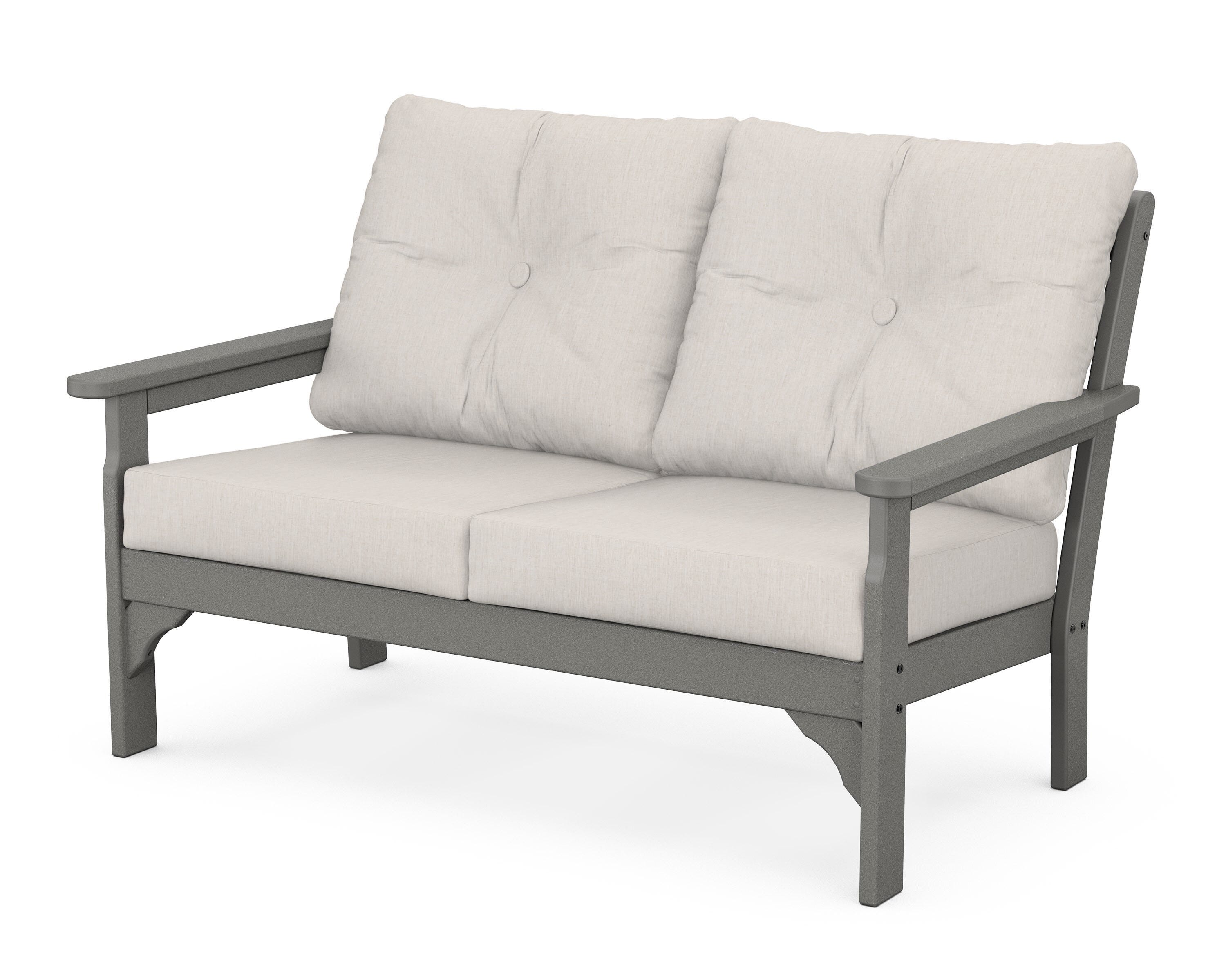 POLYWOOD® Vineyard Deep Seating Loveseat in Slate Grey / Cast Ash