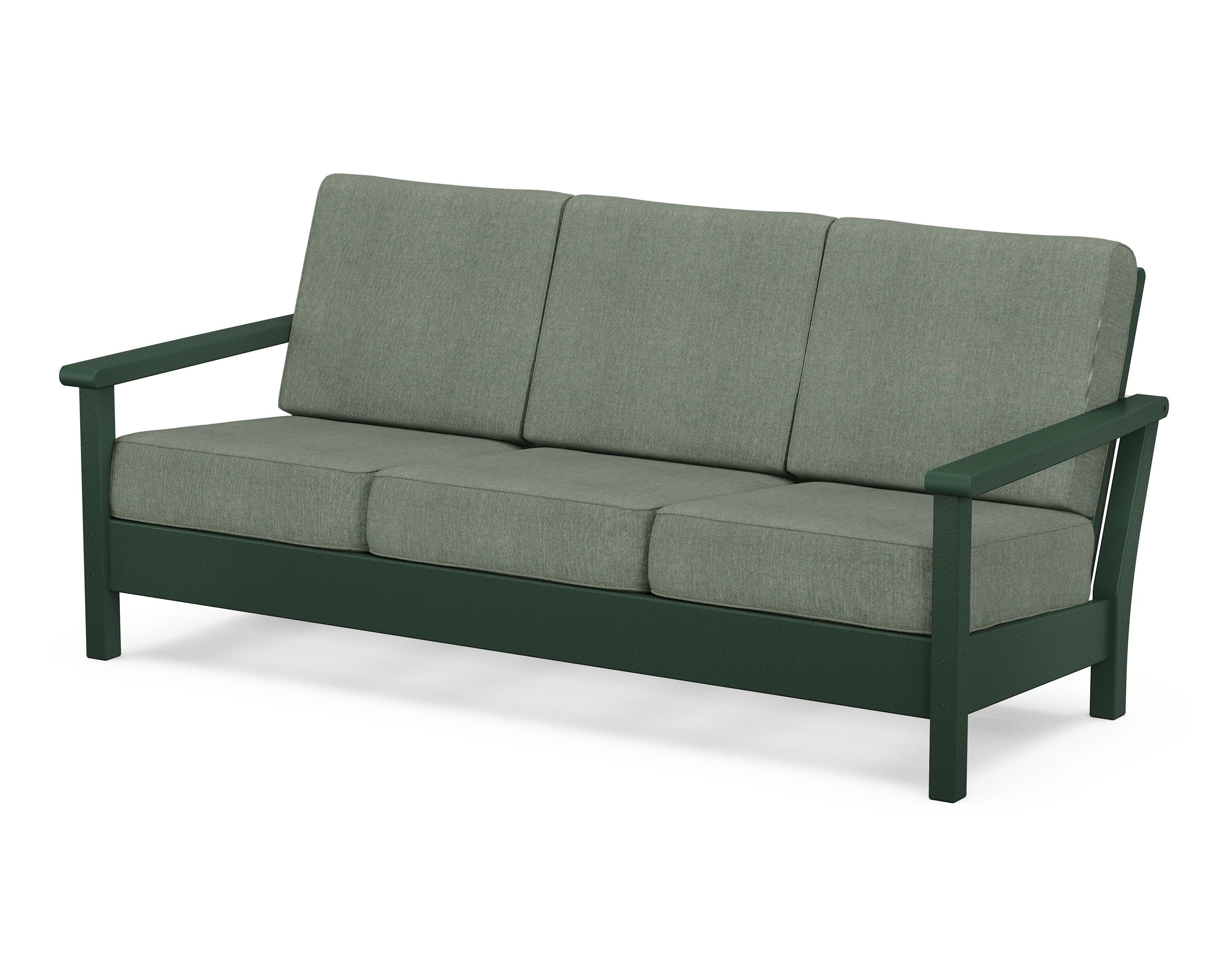 POLYWOOD® Harbour Deep Seating Sofa in Green / Cast Sage