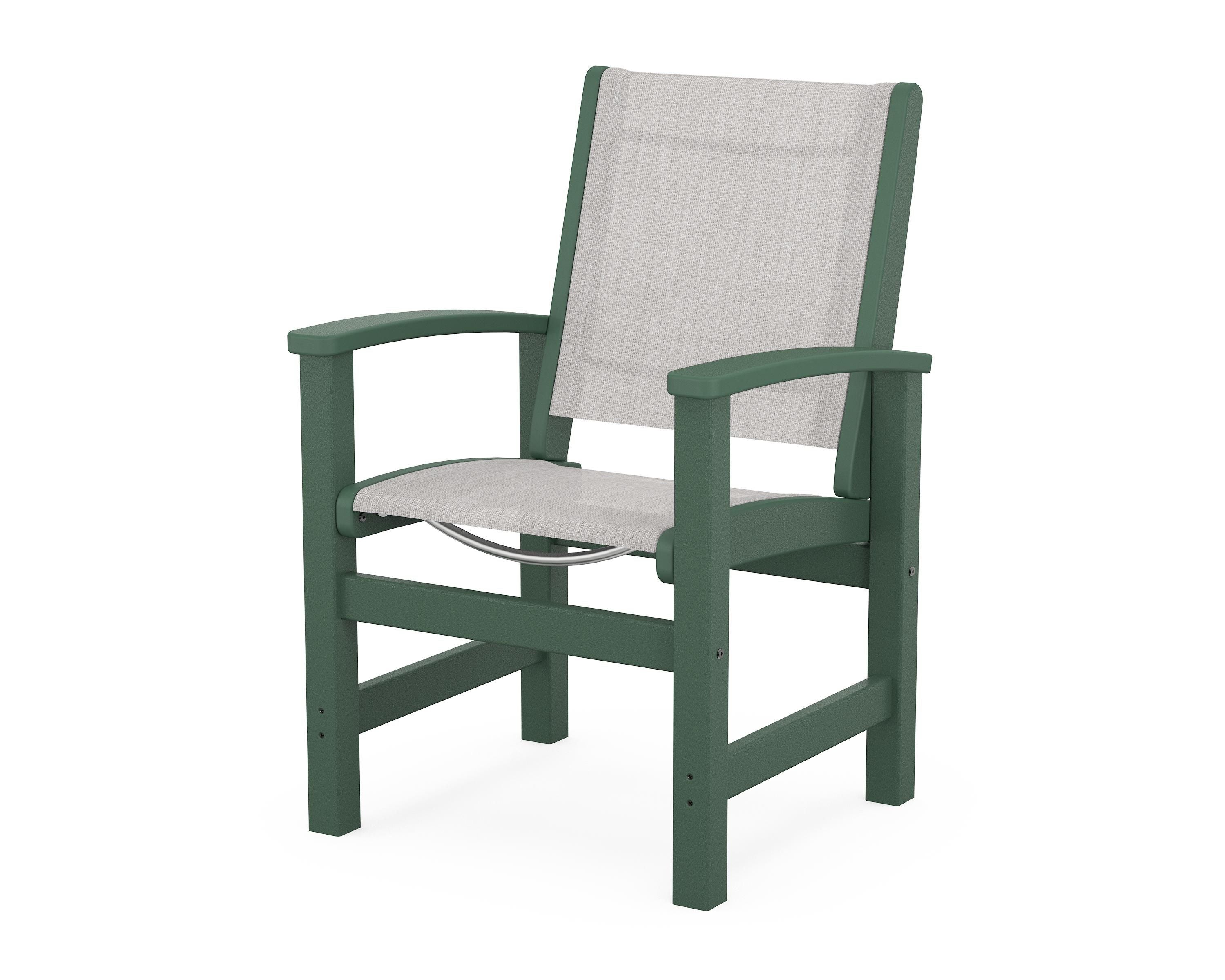 POLYWOOD® Coastal Dining Chair in Green / Parchment Sling