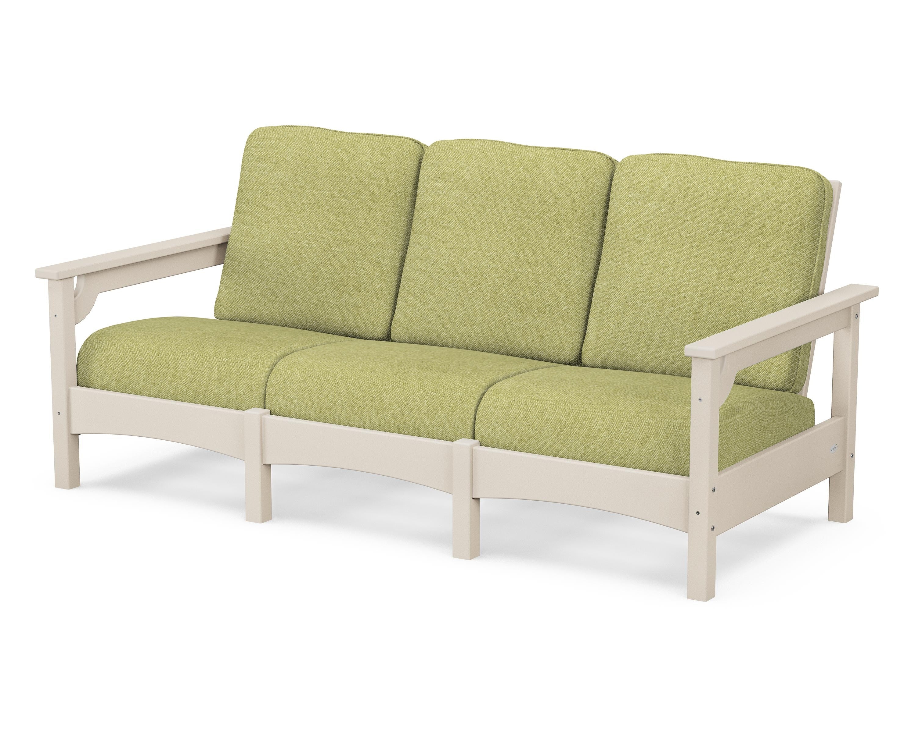 POLYWOOD® Club Sofa in Sand / Chartreuse Boucle
