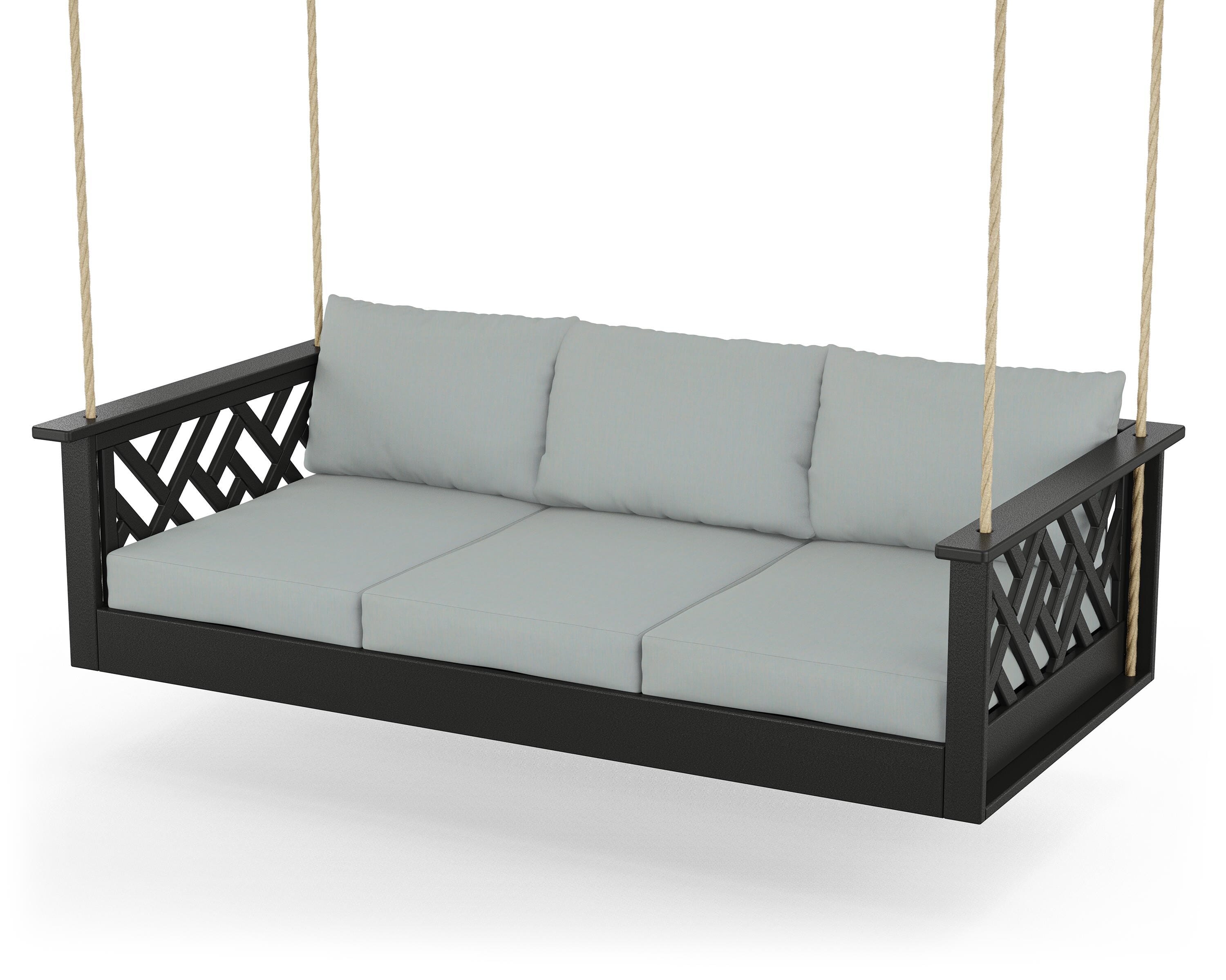 POLYWOOD® Chippendale Daybed Swing in Black / Spa
