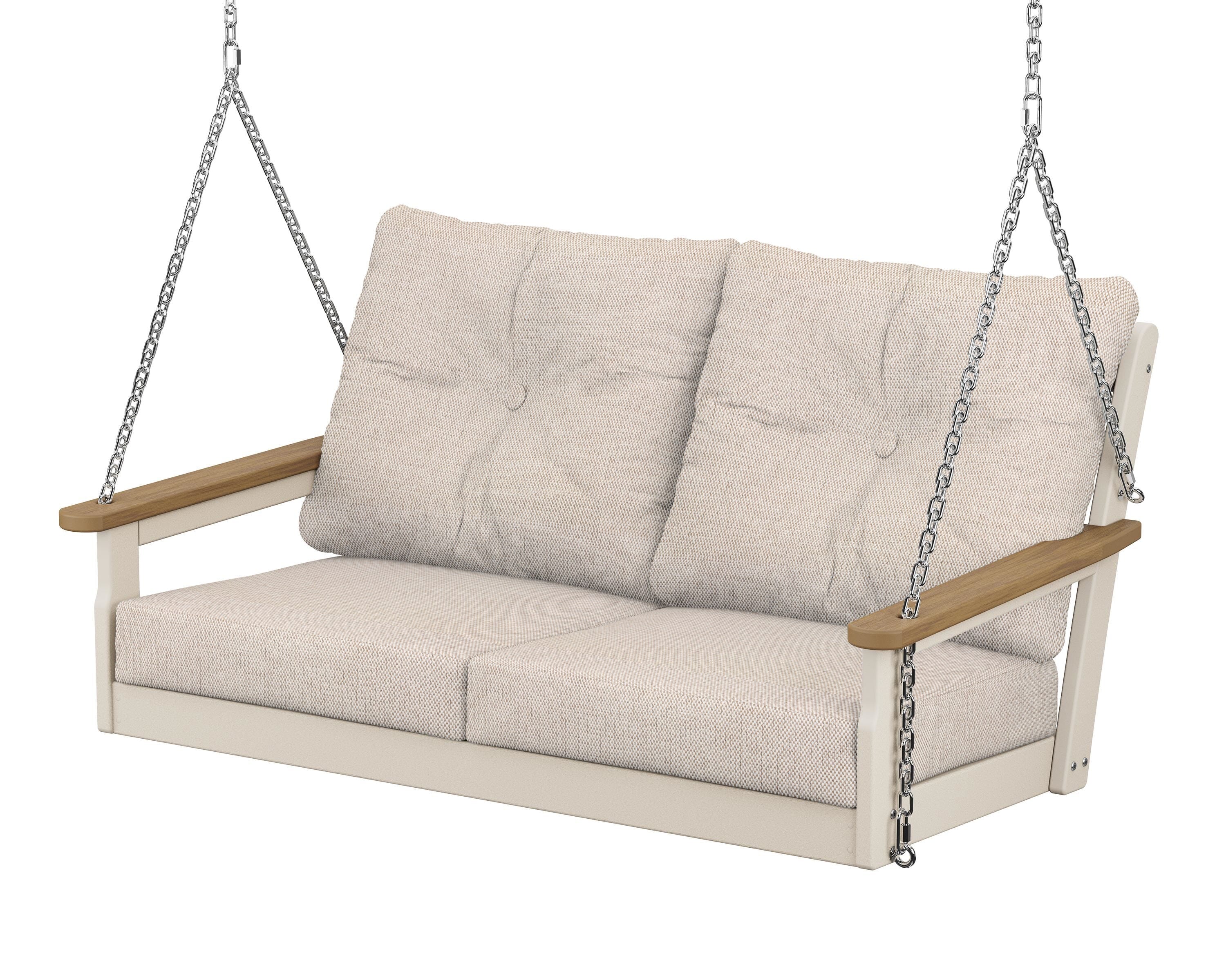 POLYWOOD® Vineyard Deep Seating Swing in Sand / Natural / Blend Linen
