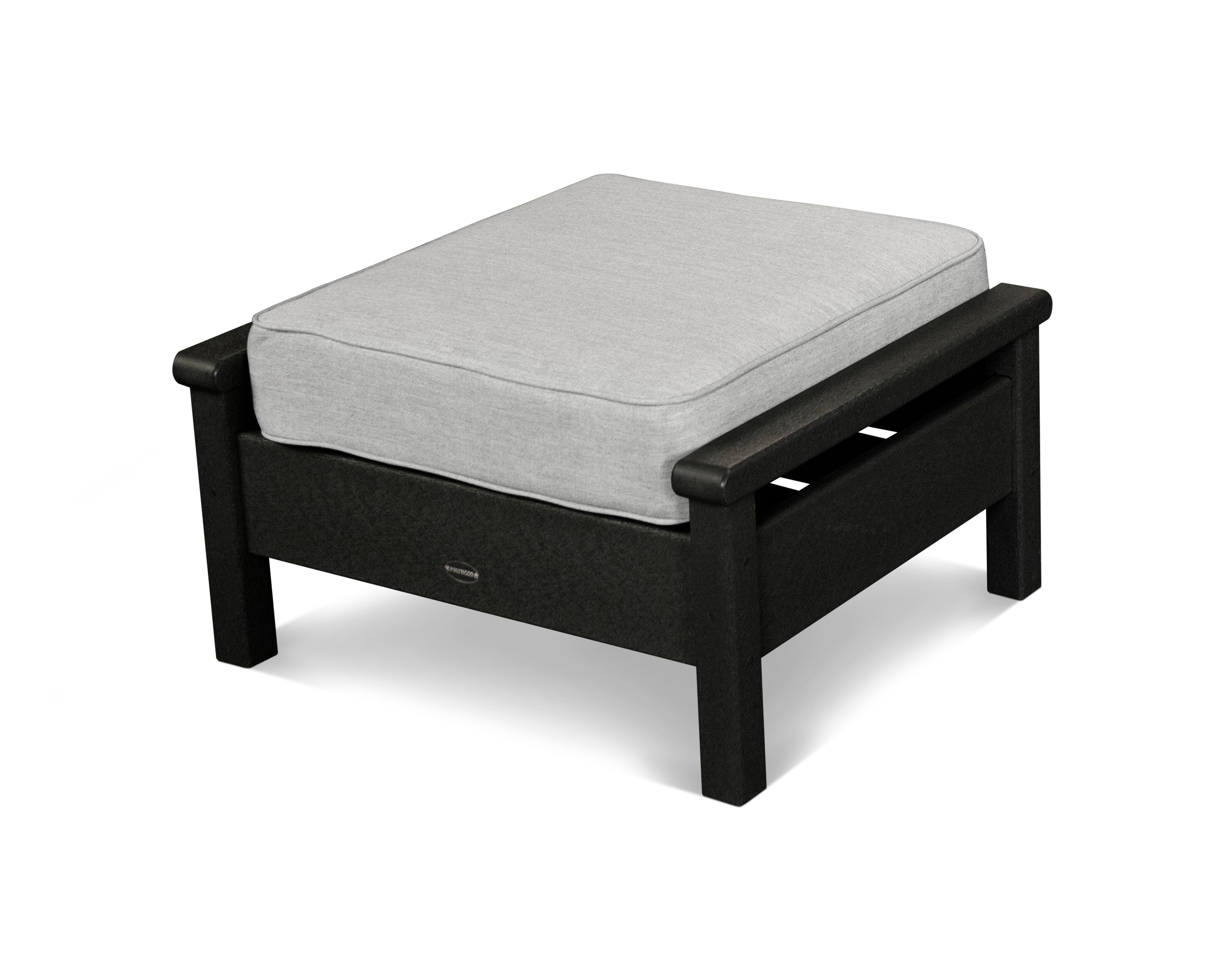 POLYWOOD® Harbour Deep Seating Ottoman in Black / Granite