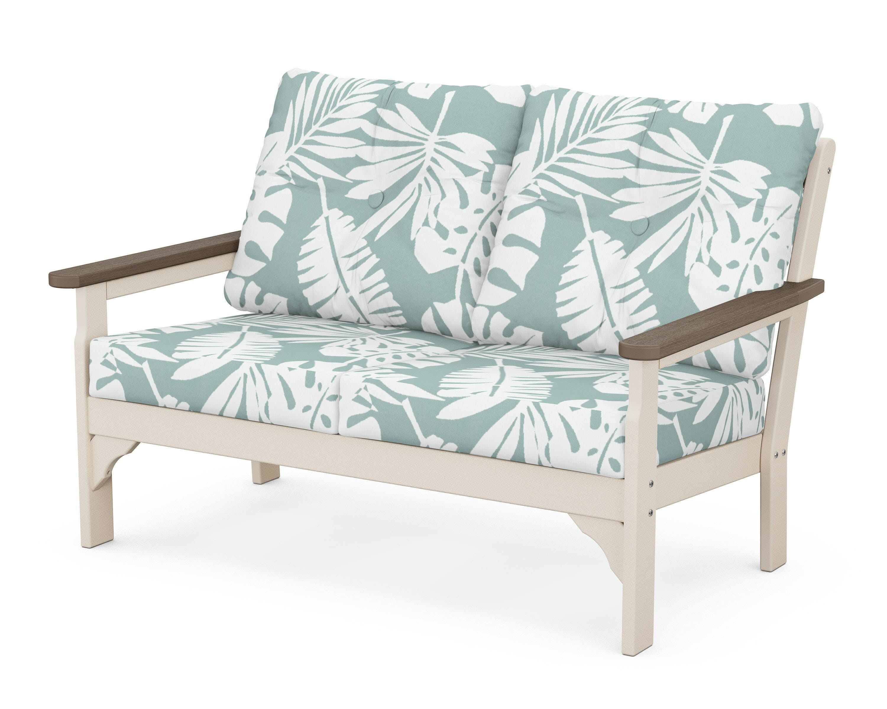 POLYWOOD® Vineyard Deep Seating Loveseat in Sand / Kona / Leaf Glacier Spa