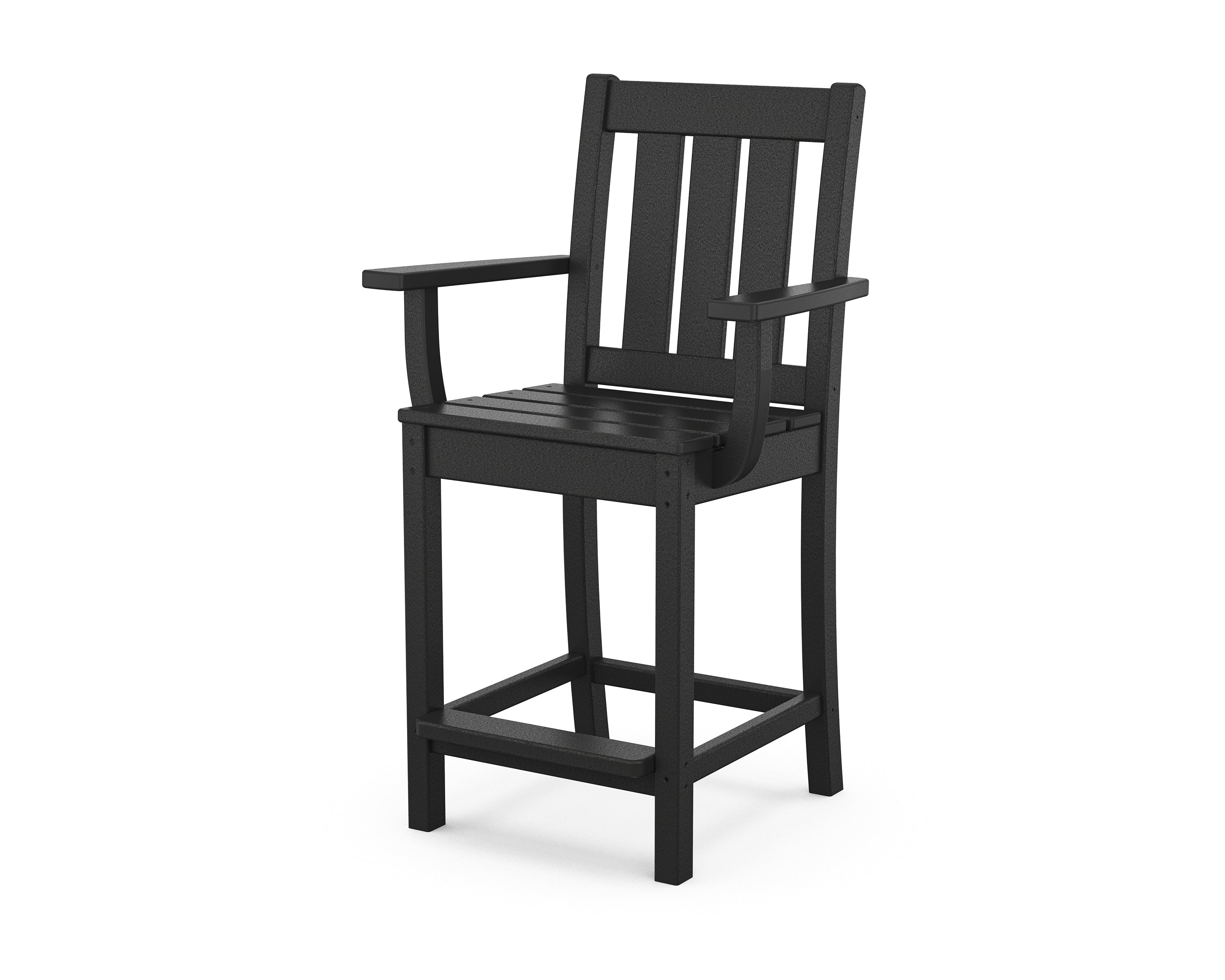 POLYWOOD® Oxford Counter Arm Chair in Black