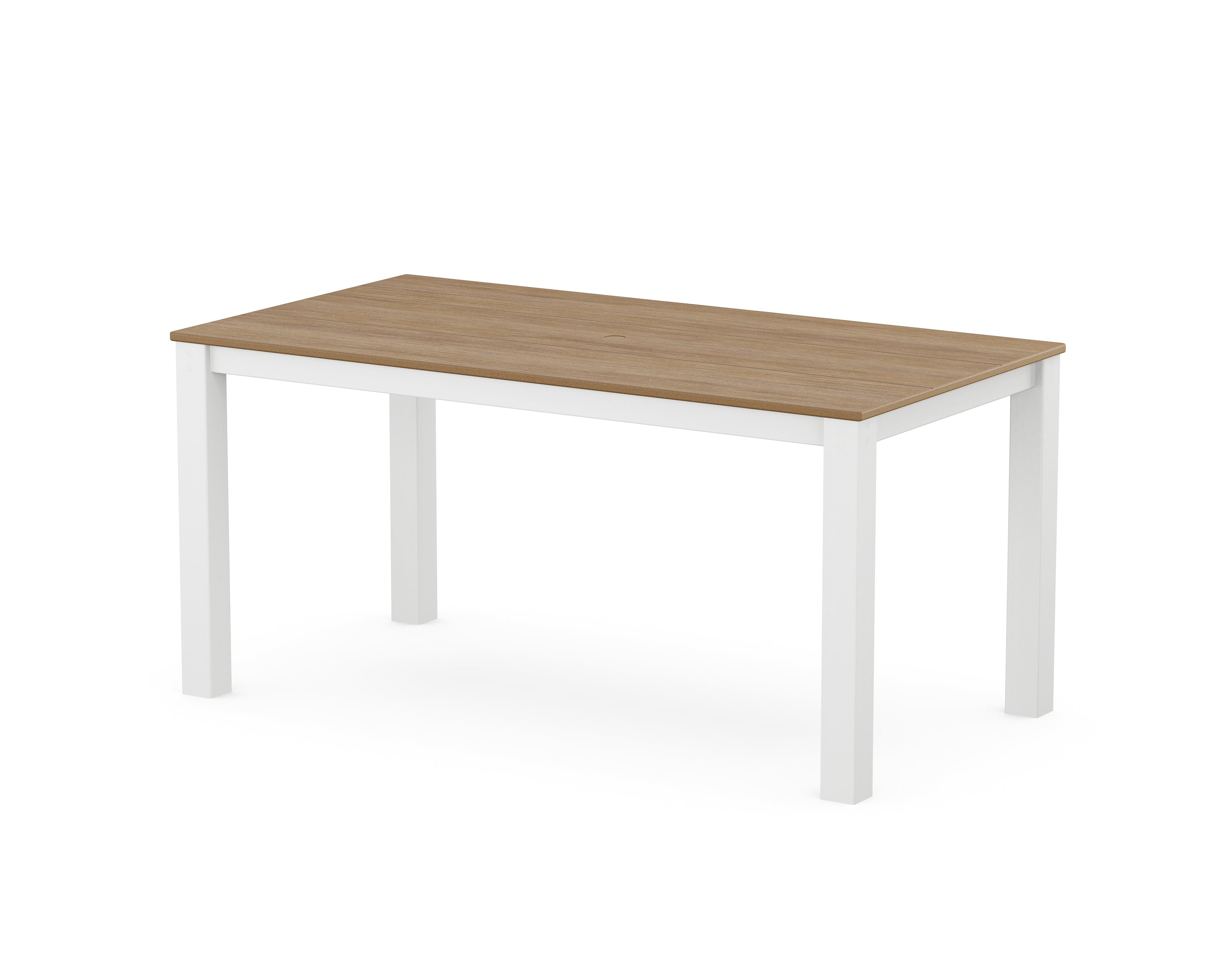 POLYWOOD® Studio Parsons 34" X 64" Dining Table in White / Natural