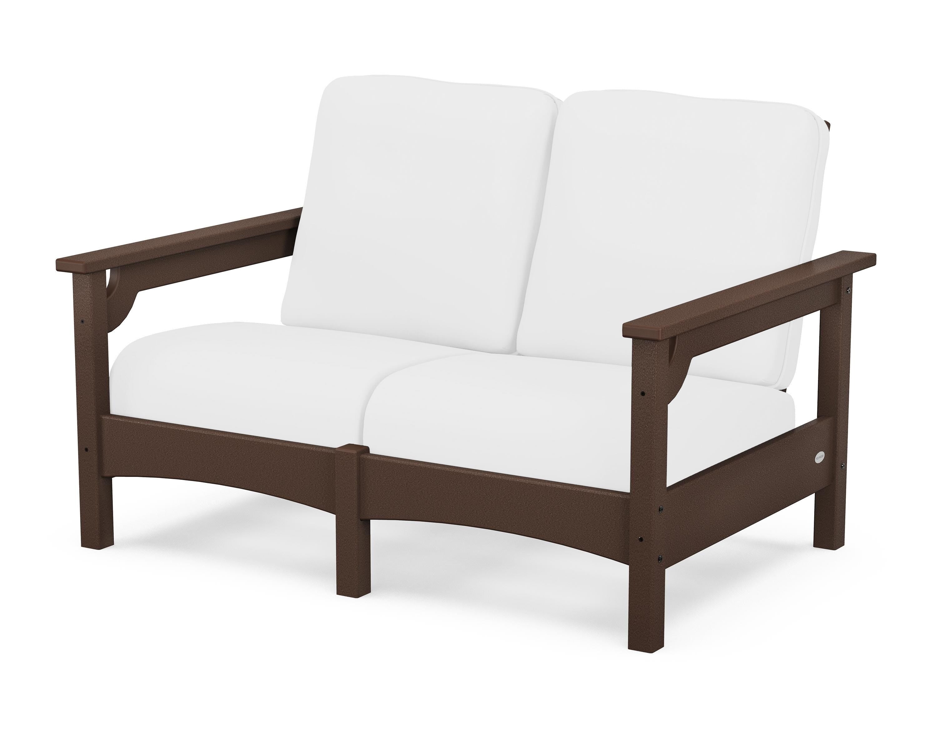 POLYWOOD® Club Loveseat in Mahogany / Natural