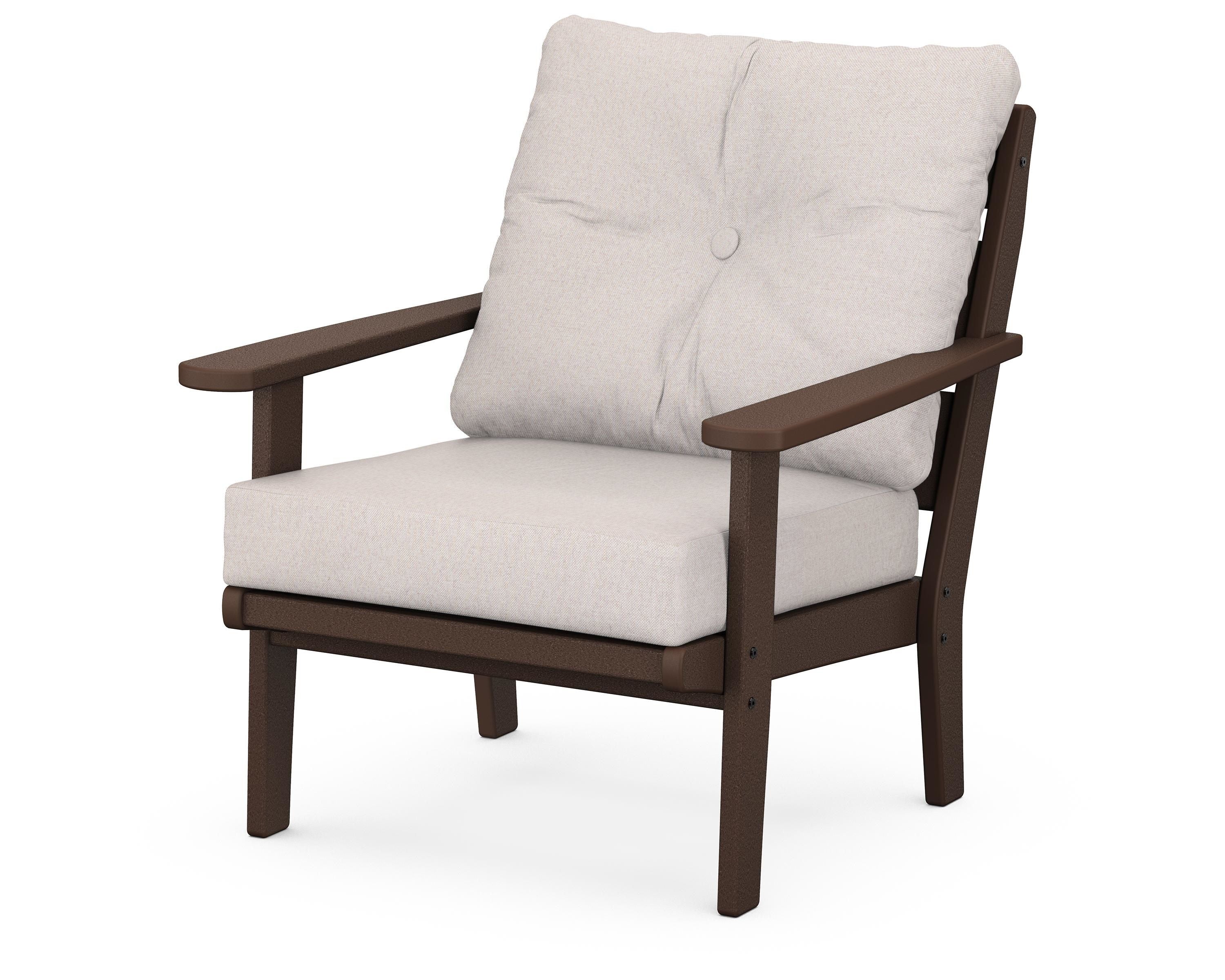 POLYWOOD® Lakeside Deep Seating Chair in Mahogany / Dune Burlap